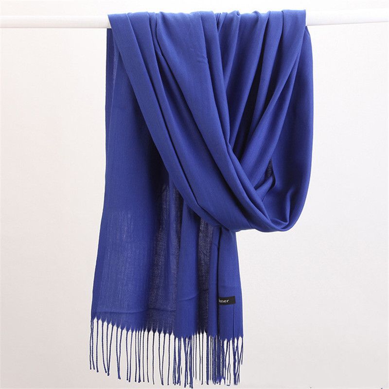 Kaschmir Damen-Schal extra lang – weicher Winterschal in 10 Farben - Blau - Schals und Tücher