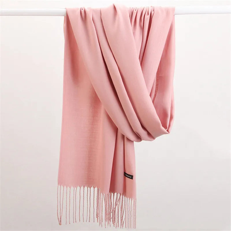 Kaschmir Damen-Schal extra lang – weicher Winterschal in 10 Farben - Rosa - Schals und Tücher