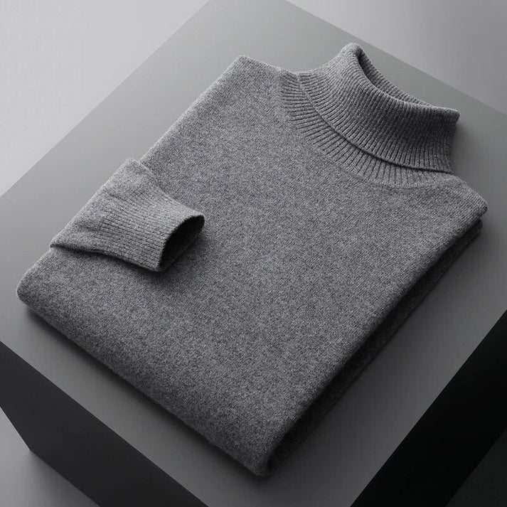 Kaschmir Rollkragenpullover Herren – Zeitlos Elegant & Warm - Dunkelgrau / S - Pullover