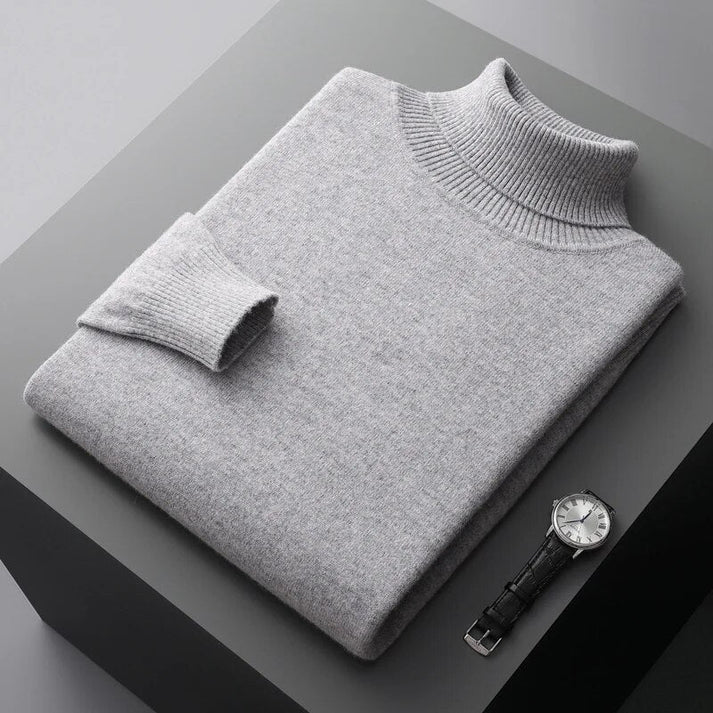 Kaschmir Rollkragenpullover Herren – Zeitlos Elegant & Warm - Grau / S - Pullover