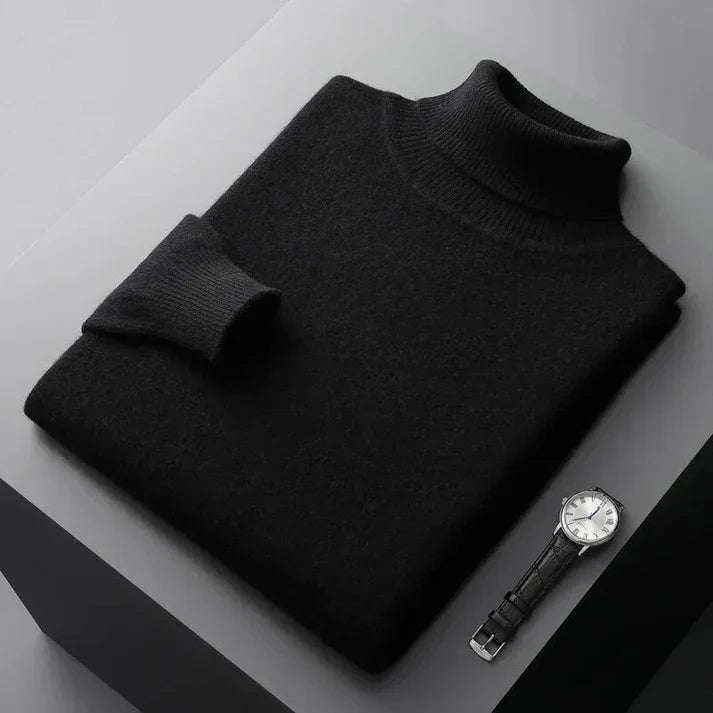 Kaschmir Rollkragenpullover Herren – Zeitlos Elegant & Warm - Schwarz / S - Pullover