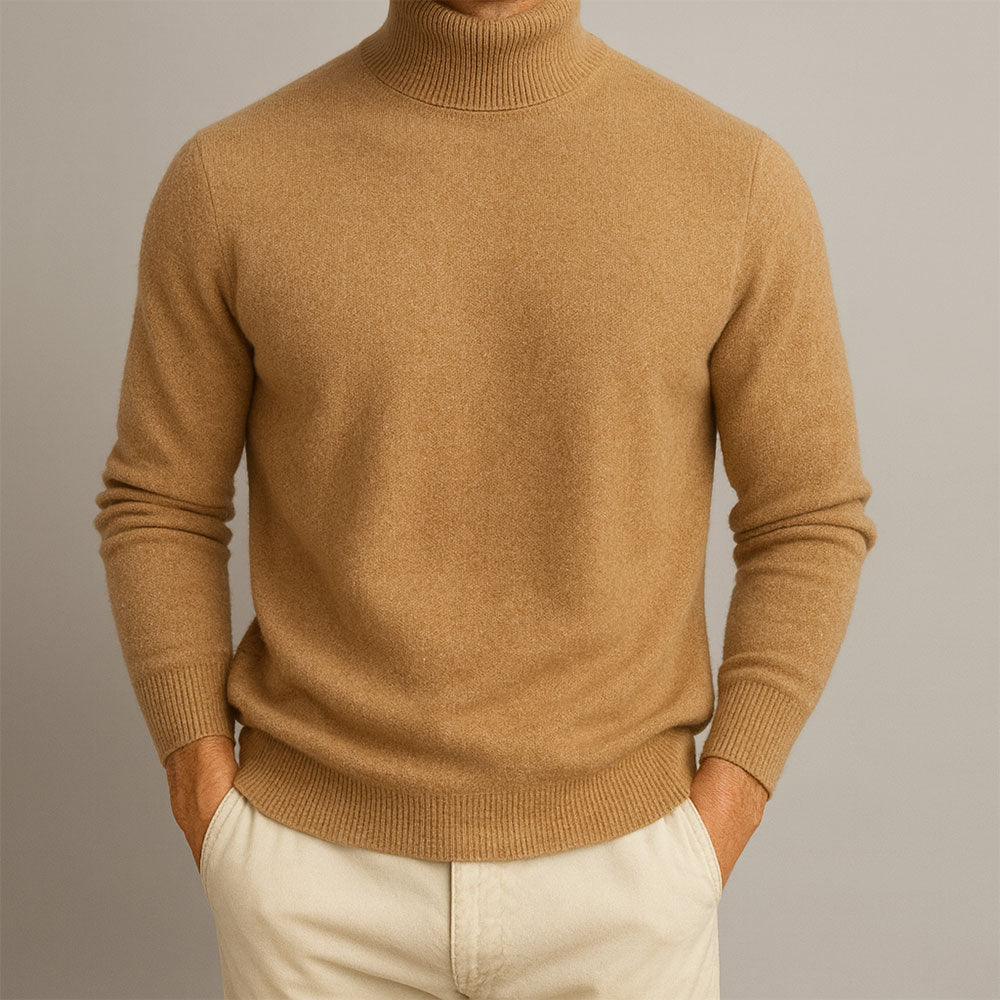 Kaschmir-Rollkragenpullover mit erhöhtem Kragen – weich & elegant - Braun / XS - Pullover & Strickwaren