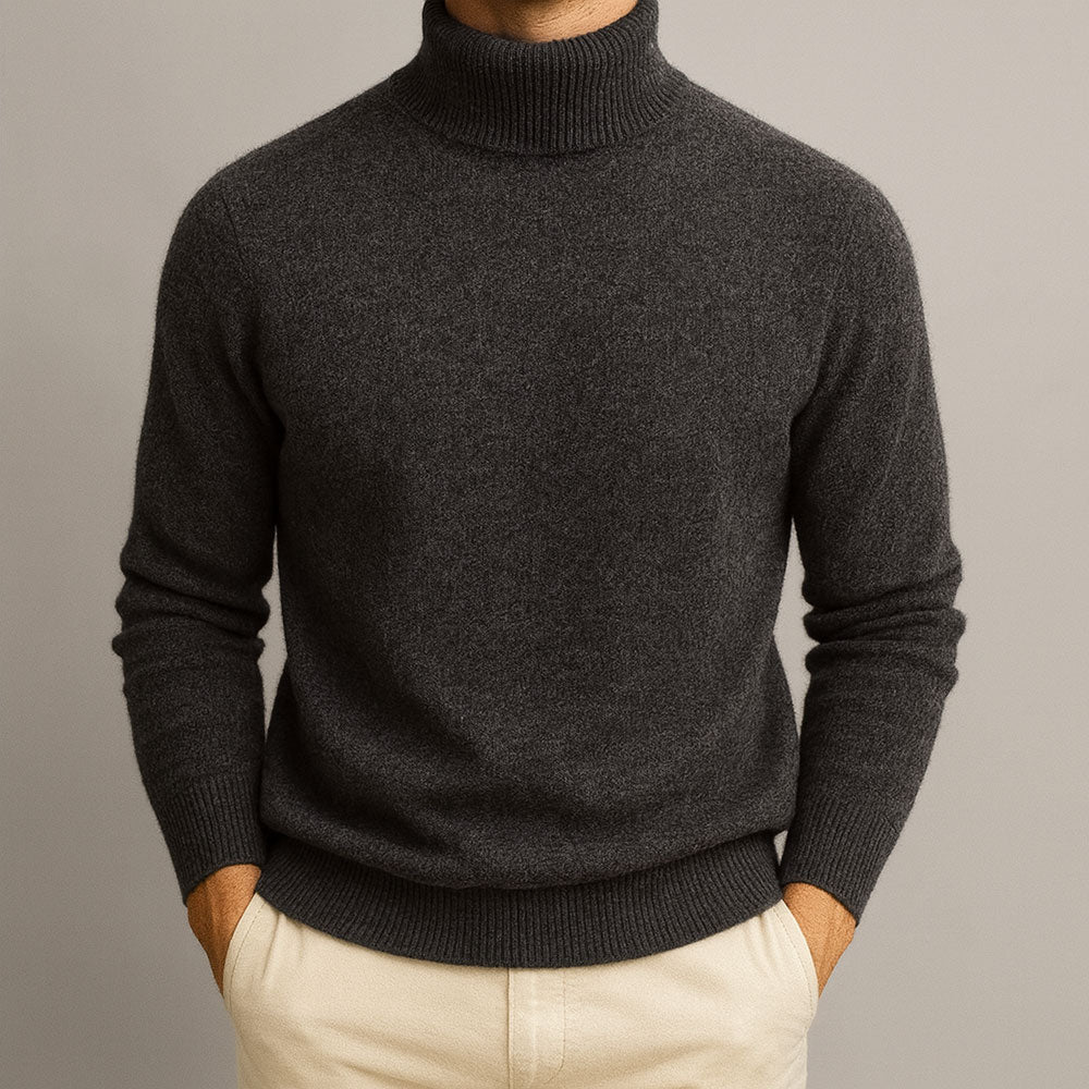 Kaschmir-Rollkragenpullover mit erhöhtem Kragen – weich & elegant - Schwarz / XS - Pullover & Strickwaren