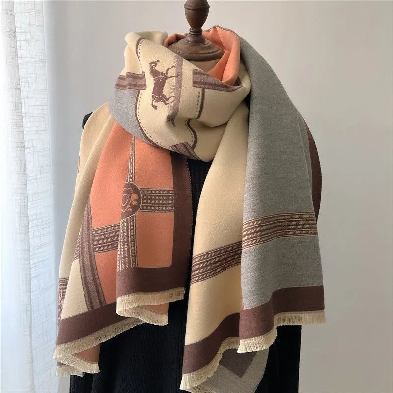 Kaschmir Winterschal 200x65 cm – Weicher Schal für Damen und Herren - Rosa - Schals & Tücher