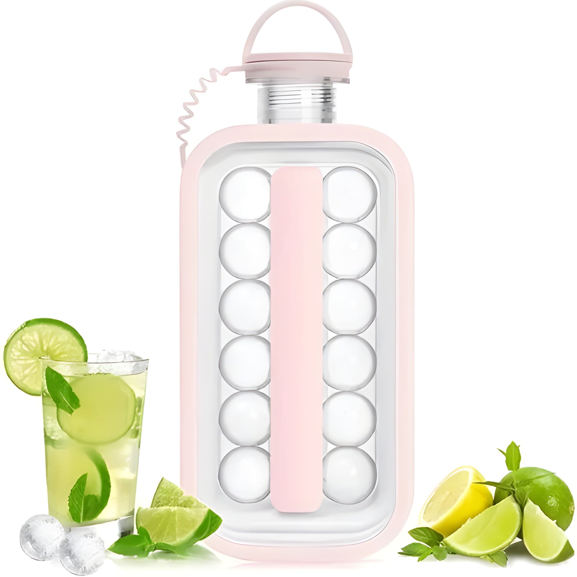 Kerill Eiswürfelmaschine - Kristallklares Hochwertiges Klareis für Cocktails und Spirituosen - Rosa - Eismaschine