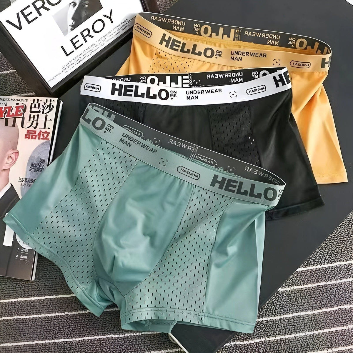 Kevin Sets - Atmungsaktive Elastische Mesh Herren Boxershorts - 3pcsC / L - Herren-Set