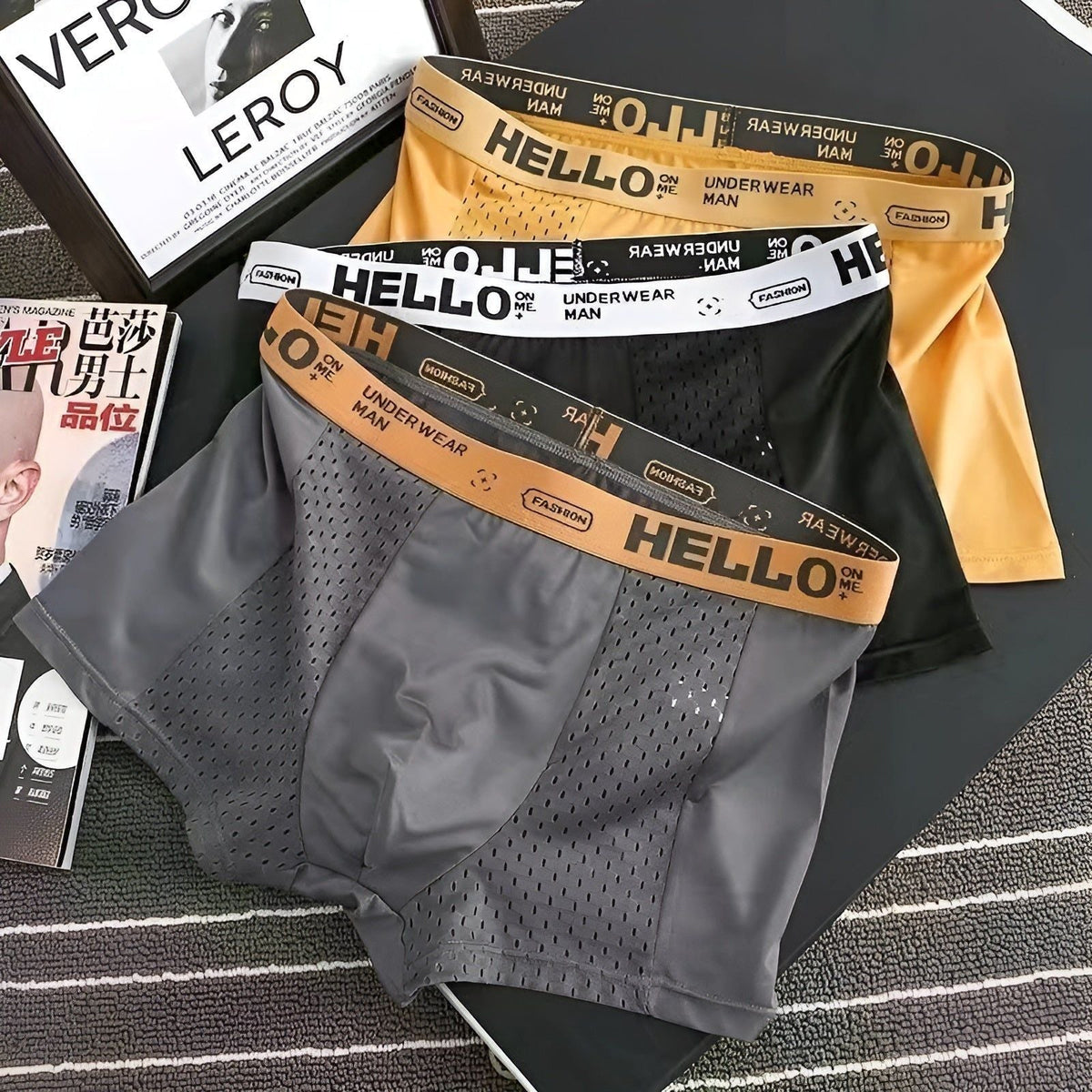Kevin Sets - Atmungsaktive Elastische Mesh Herren Boxershorts - 3pcsD / L - Herren-Set