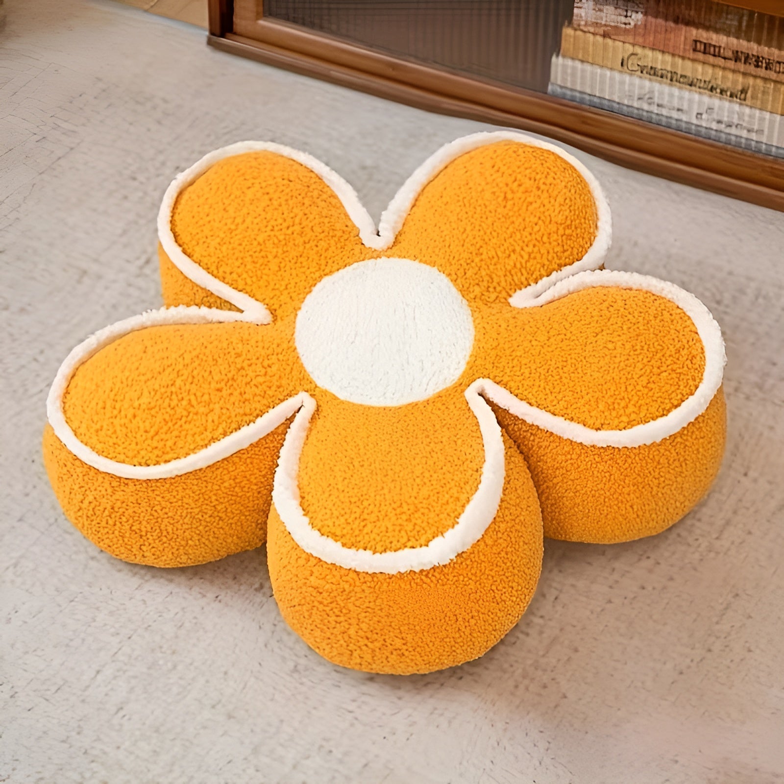Kissen in Blumenform – Gemütlich und Stilvoll | Ideal als Wohn- und Sofadeko - Gelb - Zierkissen