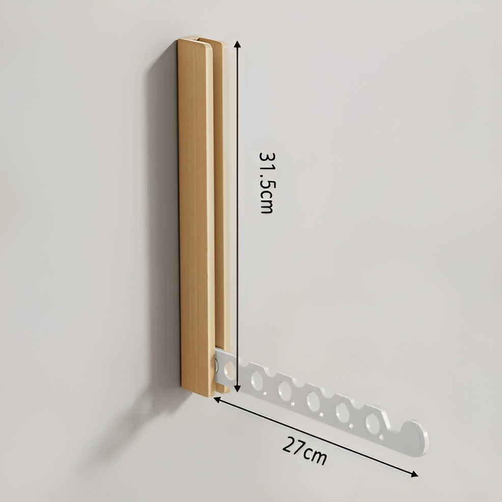 Klappbare Wandgarderobe aus Holz – Platzsparende Aufhängung | Perfekt für Kleine Räume - 1 Weiß - Wandhaken