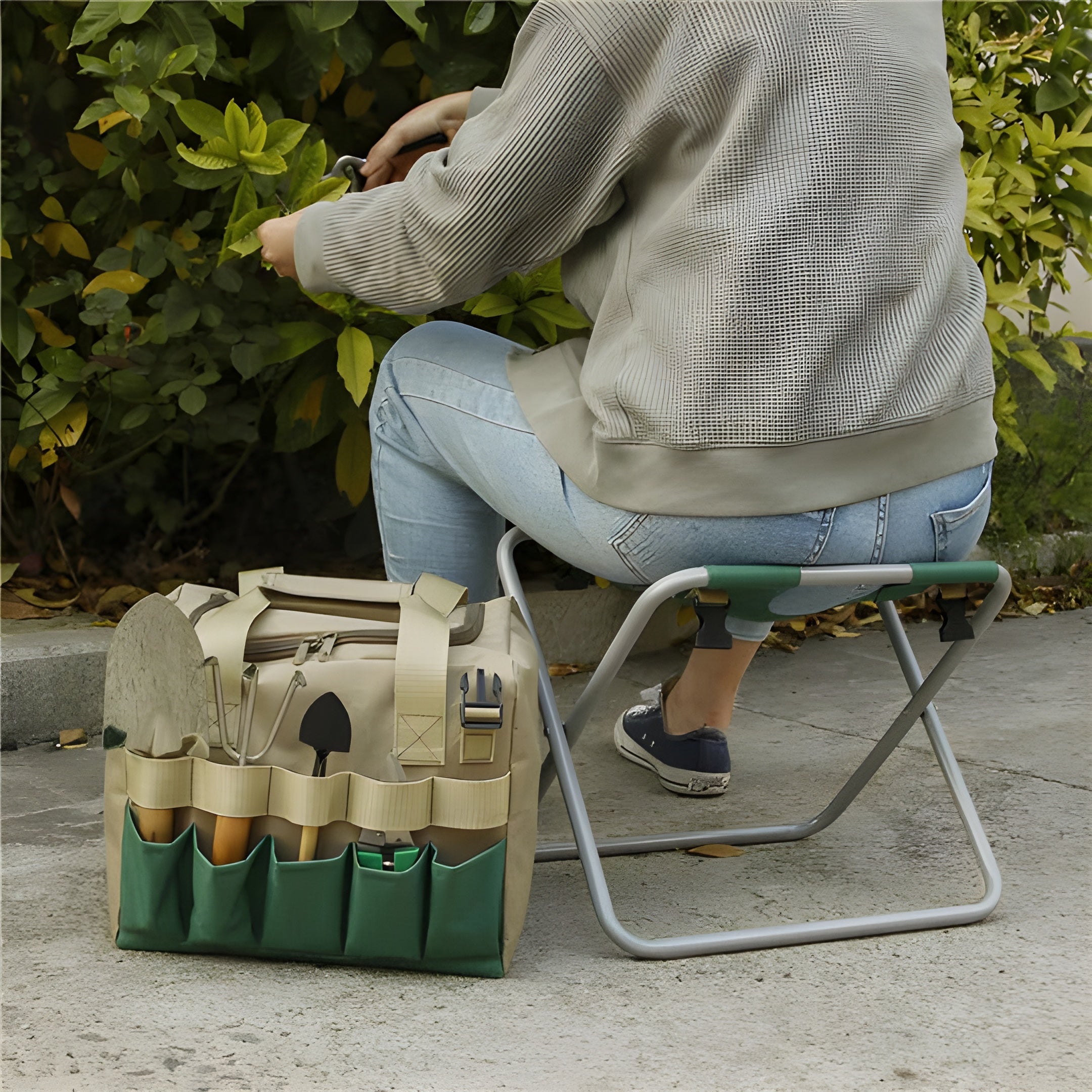 Klappbares Gartenwerkzeug-Set – Kompaktes Robustes Design | Für Haus und Garten - Klappstuhl
