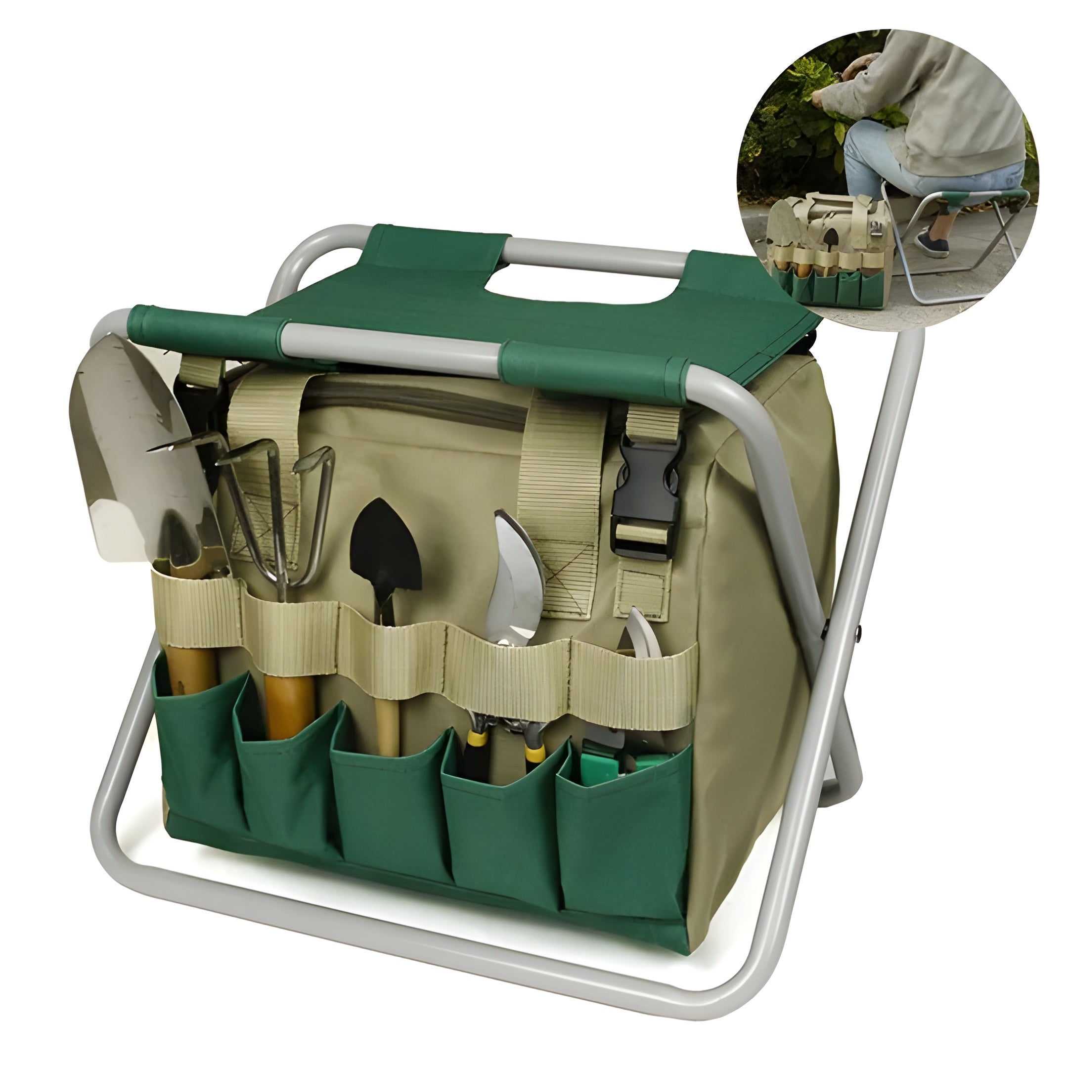 Klappbares Gartenwerkzeug-Set – Kompaktes Robustes Design | Für Haus und Garten - Klappstuhl