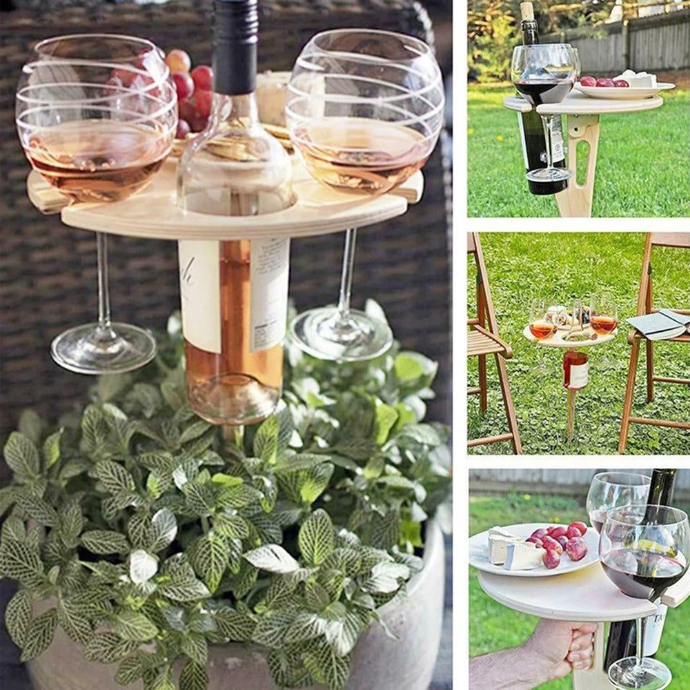 Klapptisch für Draußen – Tragbarer Weintisch für Garten & Picknick - Klapptisch
