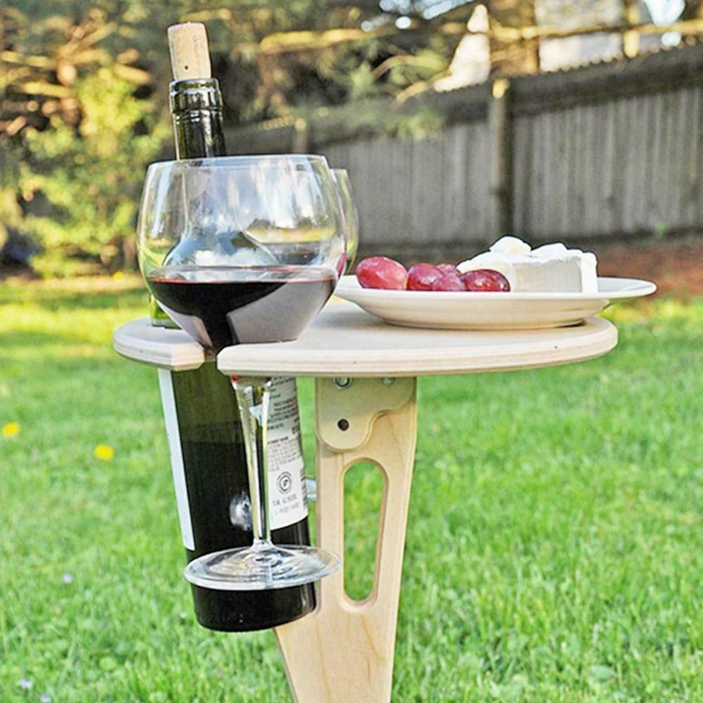 Klapptisch für Draußen – Tragbarer Weintisch für Garten & Picknick - Klapptisch