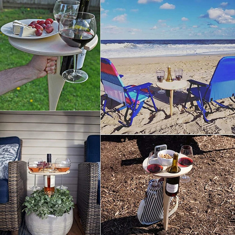 Klapptisch für Draußen – Tragbarer Weintisch für Garten & Picknick - Klapptisch