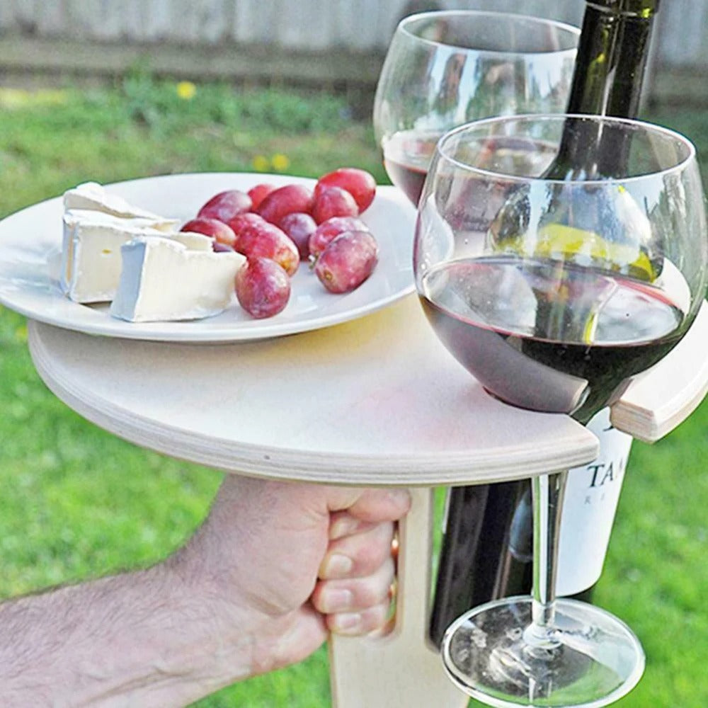Klapptisch für Draußen – Tragbarer Weintisch für Garten & Picknick - Klapptisch