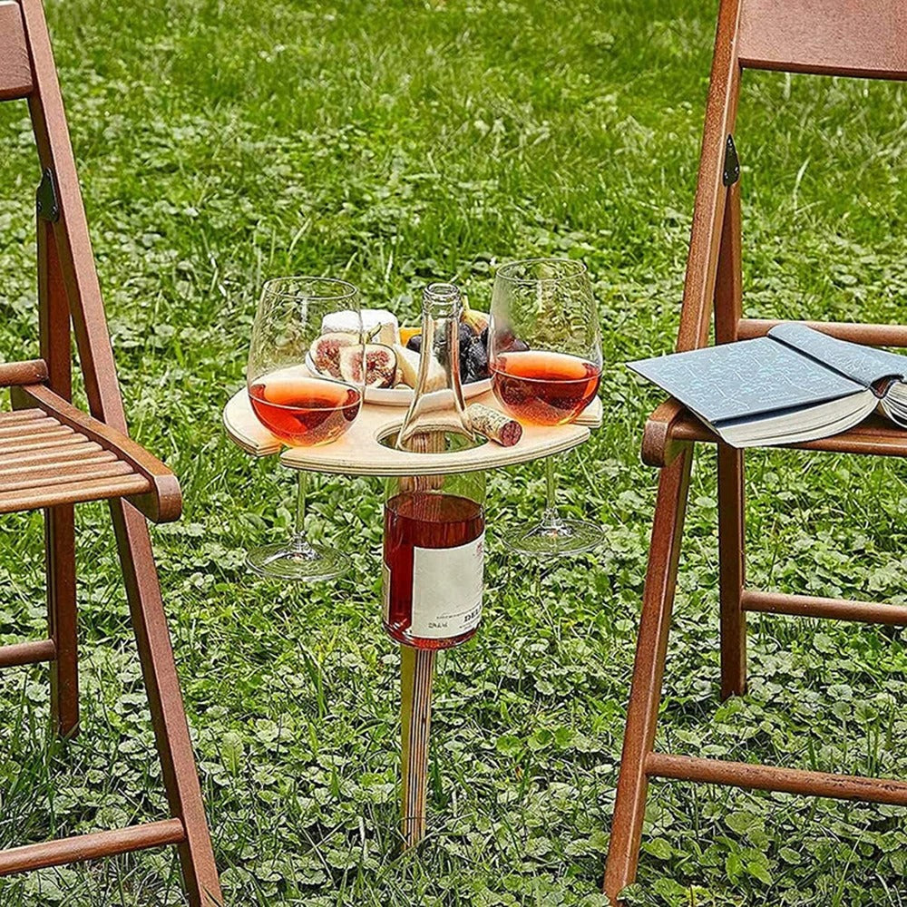 Klapptisch für Draußen – Tragbarer Weintisch für Garten & Picknick - Klapptisch