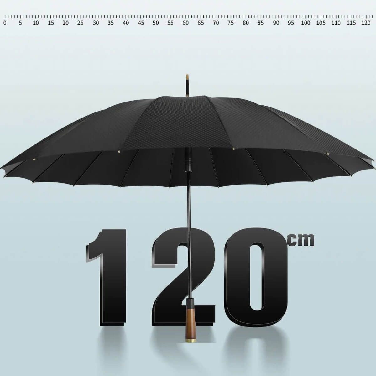Klassischer Stockschirm mit Holzgriff – 120 cm großer Regenschirm - Regenschirme