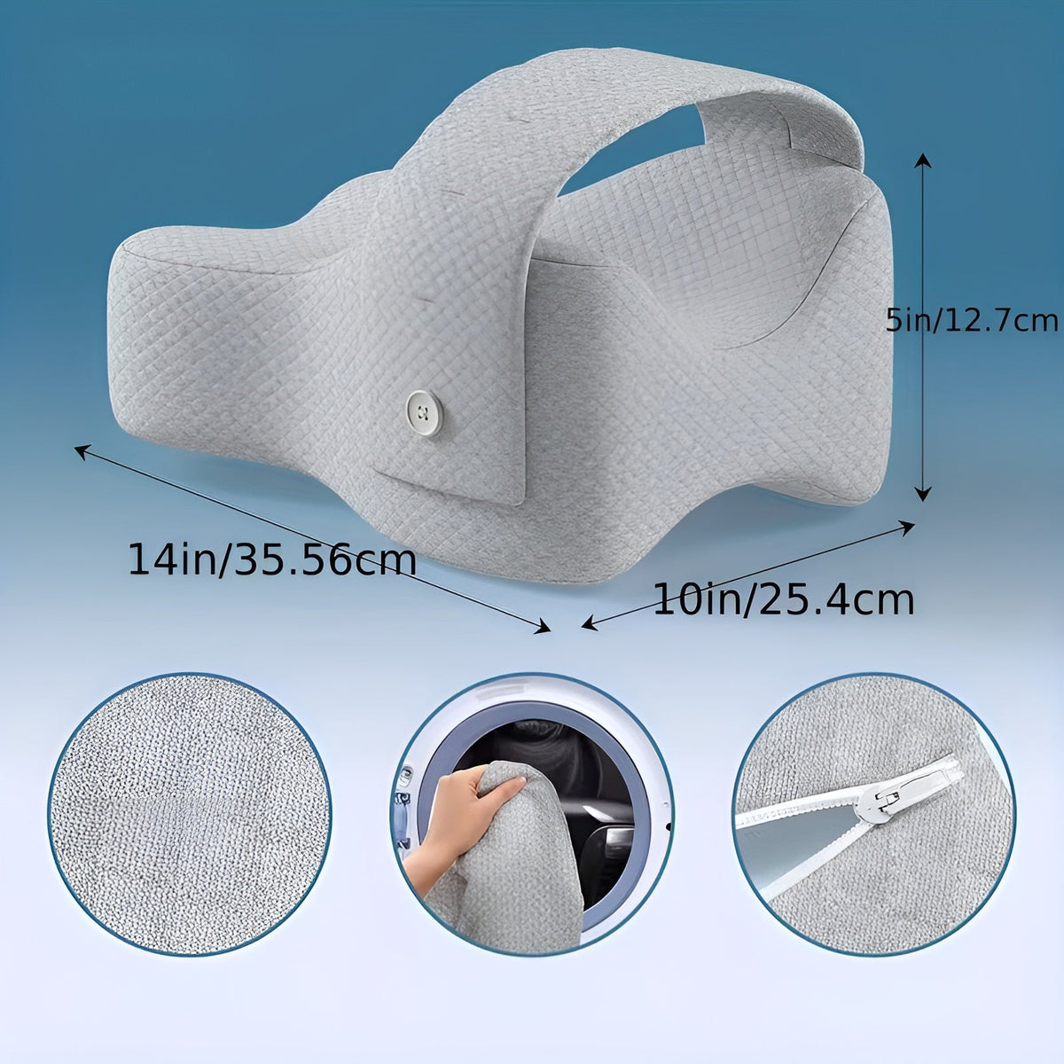 Kniekissen für Seitenschläfer – Ergonomisch & Verstellbar | Entlastung für Knie und Rücken - Grau - Kissen