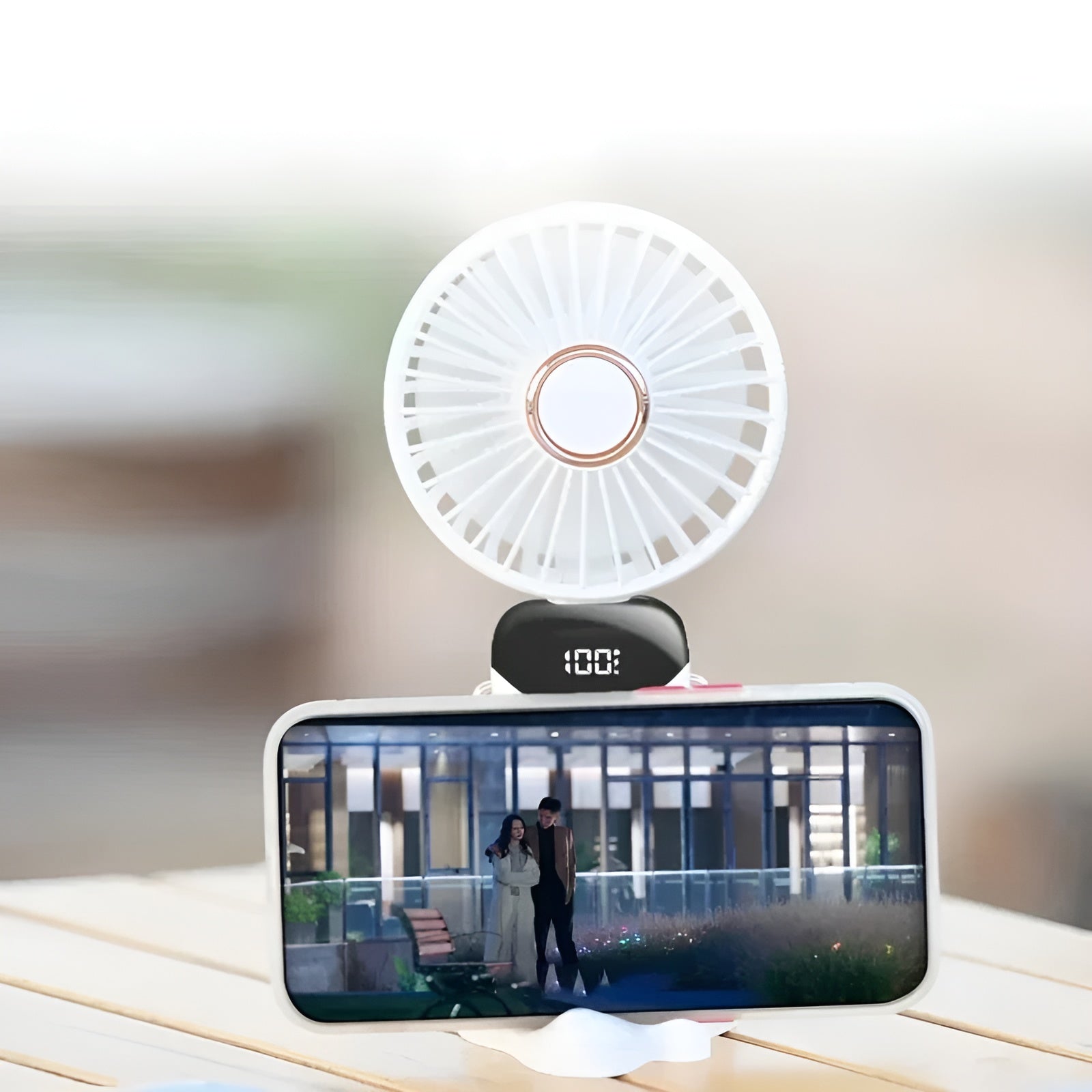 Kompakter Usb Handventilator – Tragbarer Mini-ventilator MIT Led-anzeige 5 Geschwindigkeitsstufen Und Klappbarem Design
