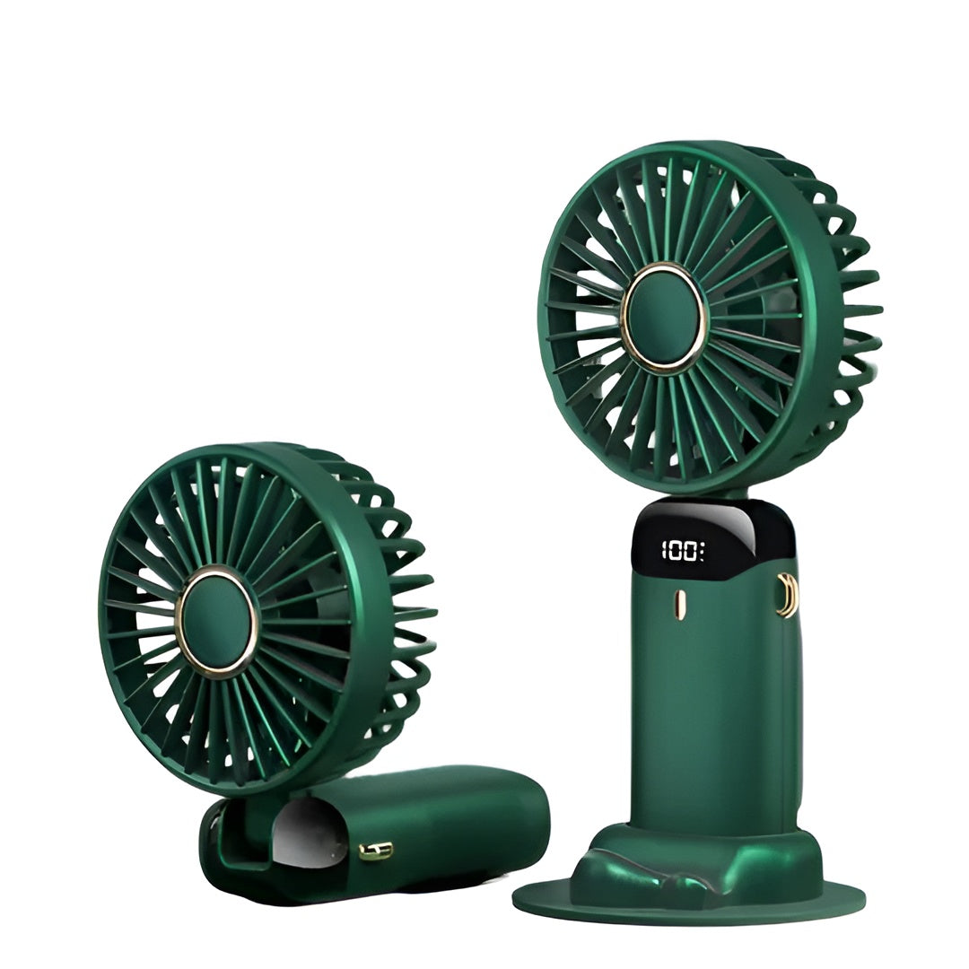 Kompakter Usb Handventilator – Tragbarer Mini-ventilator MIT Led-anzeige 5 Geschwindigkeitsstufen Und Klappbarem Design