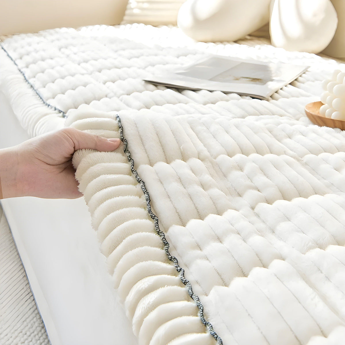 Kord Sofabezug – Dick Rutschfest und Dekorativ | Perfekter Schutz für Couch - Sofabezug