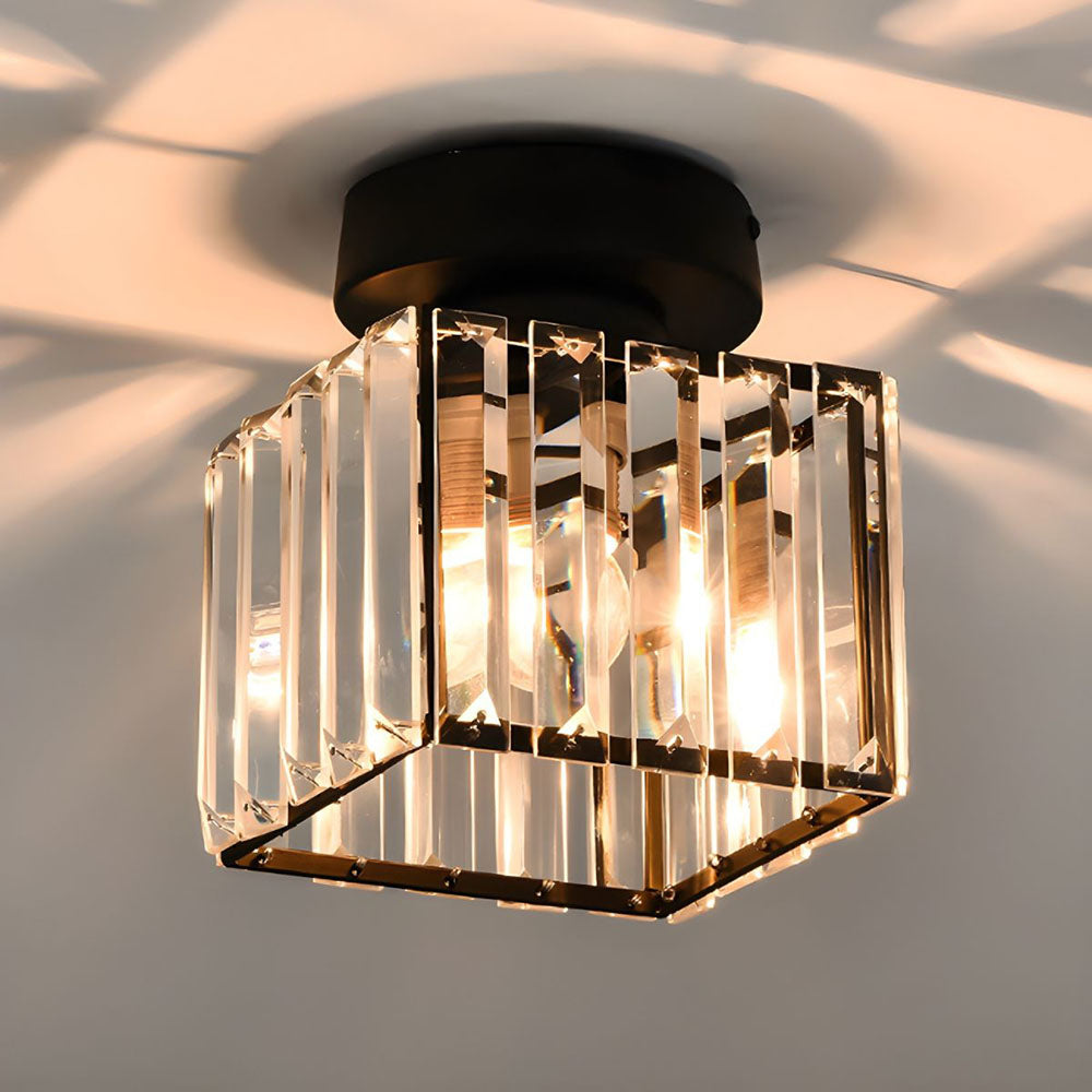 Kristall-Deckenleuchte E27 Modern – Schwarz oder Gold Aufbaumontage - Deckenleuchte