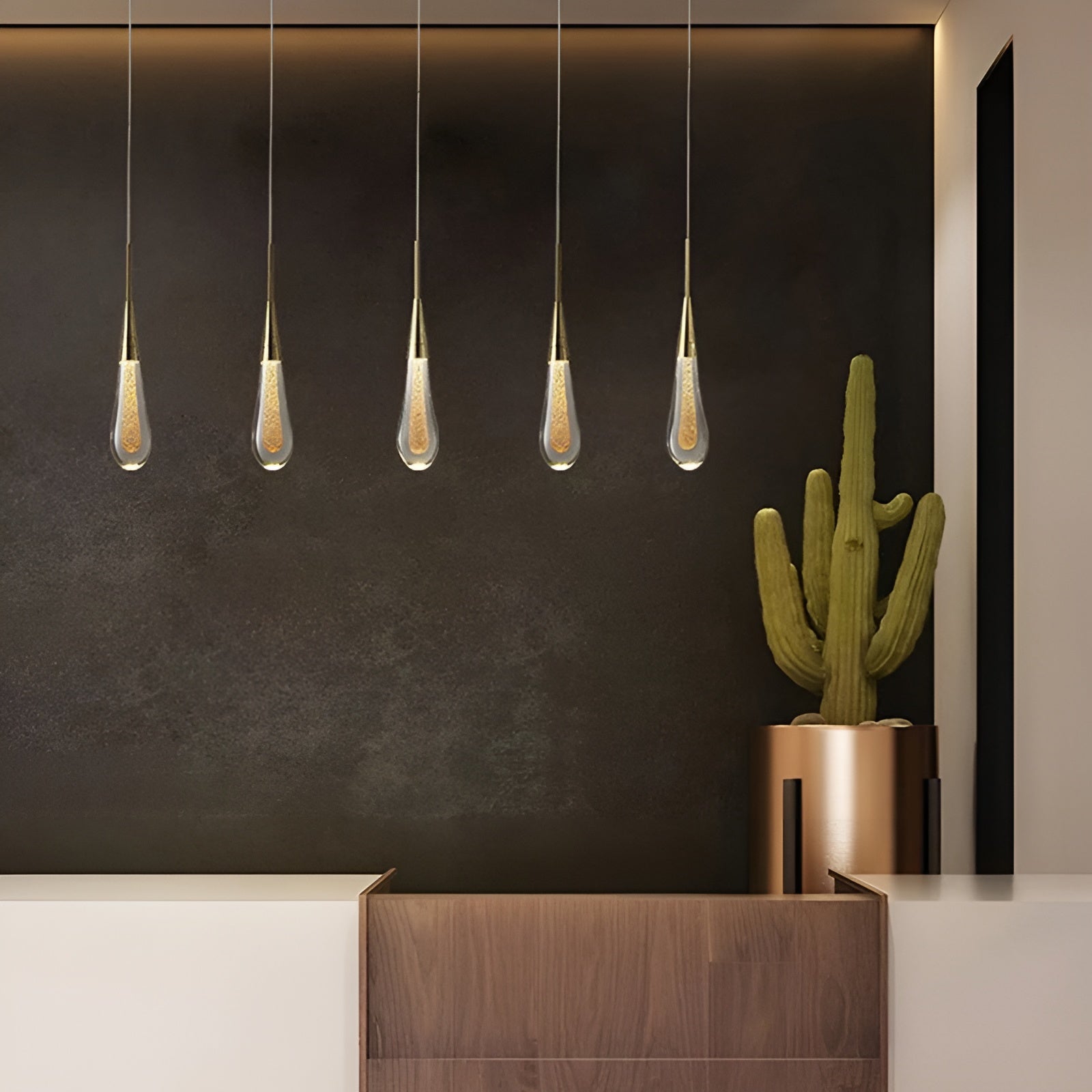 Kristall-Tropfen Pendelleuchte – Stilvoll & Modern | Für Wohnzimmer Esszimmer oder Schlafzimmer - Pendelleuchte