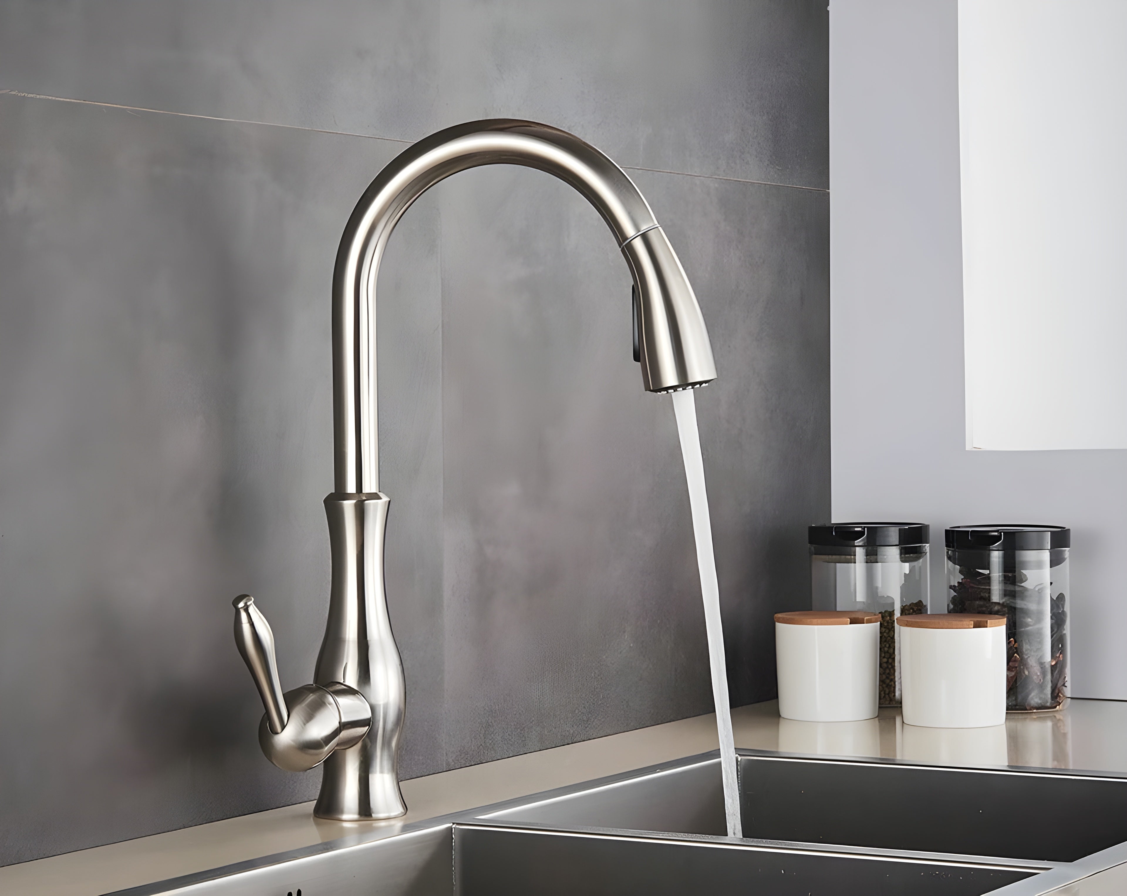 Küchenarmatur mit ausziehbarem Brausekopf – 360° drehbar | Ideal für Spüle und Abwasch - Wohnzubehör