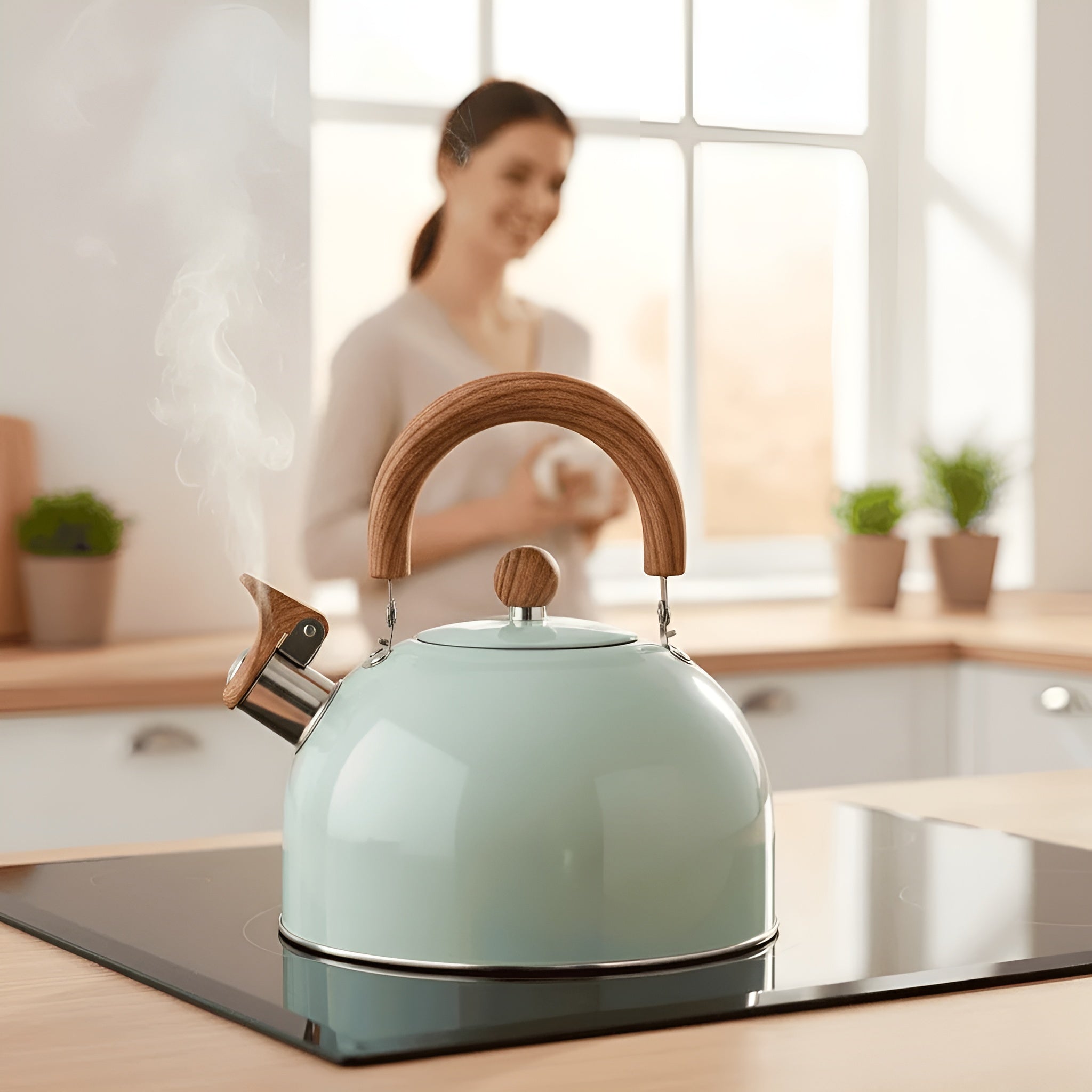Küchenbegleiter Wasserkessel - 2.5L Fassungsvermögen Edelstahl | Robust mit Weich beschichteter Griff - Wasserkocher
