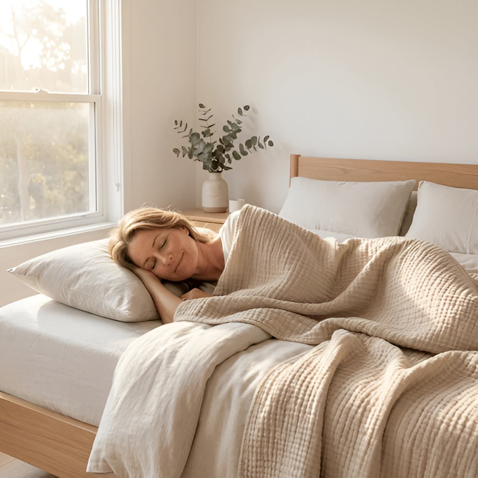 Kühlende Baumwolldecke – Atmungsaktive Sommerdecke für warme Nächte - Decke