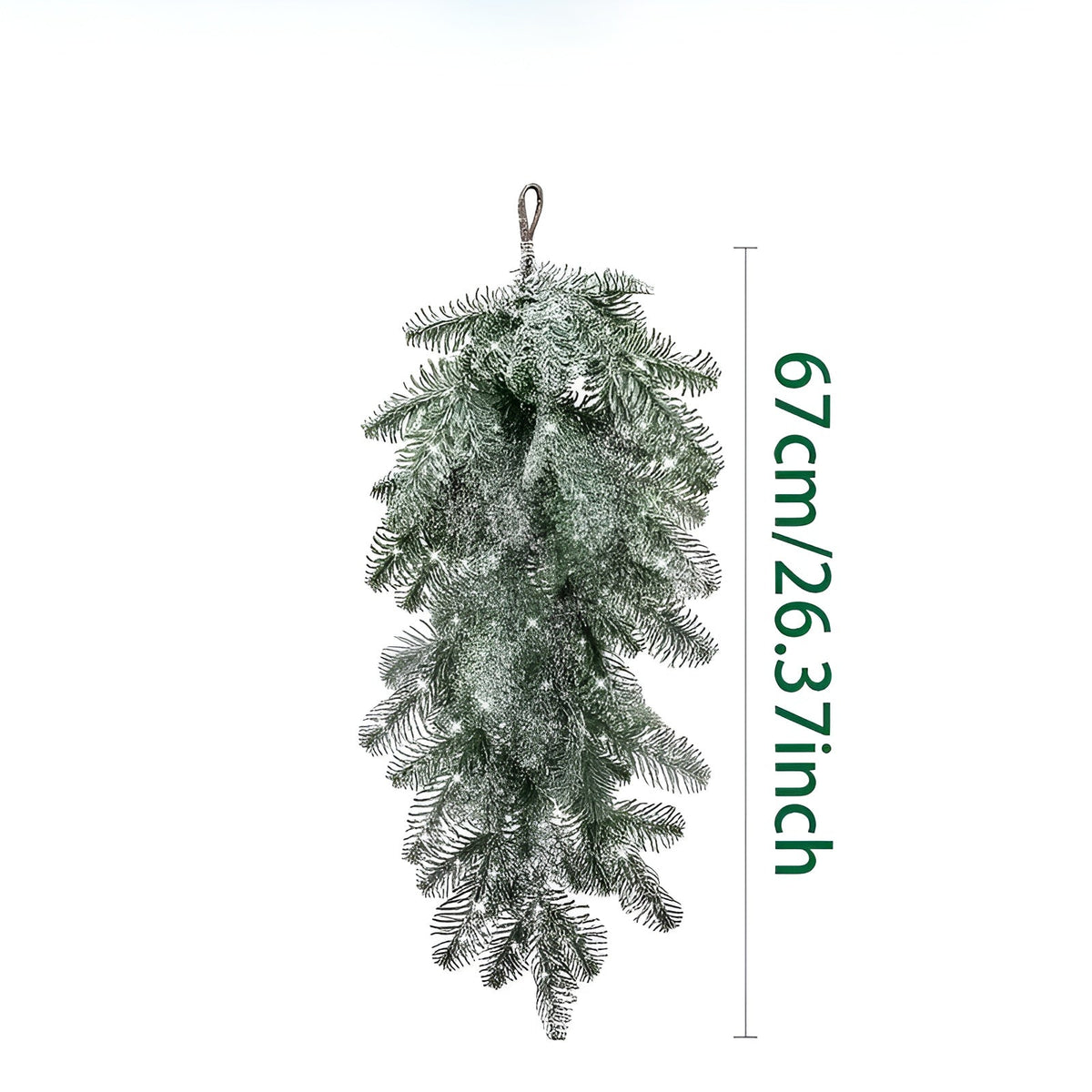 Künstliche Weihnachtsgirlande – Mit Schneeperlen und Frost-Effekt | Dekorative Hängedeko für Tür Kamin &