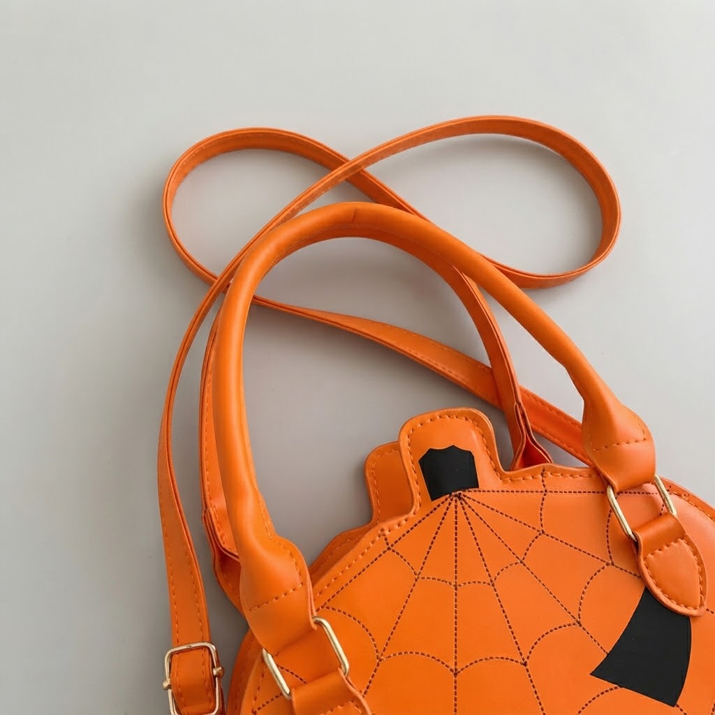 Kürbis-Handtasche aus Veganleder – Halloween-Accessoire - Handtaschen