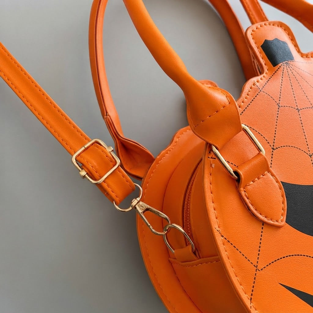 Kürbis-Handtasche aus Veganleder – Halloween-Accessoire - Handtaschen
