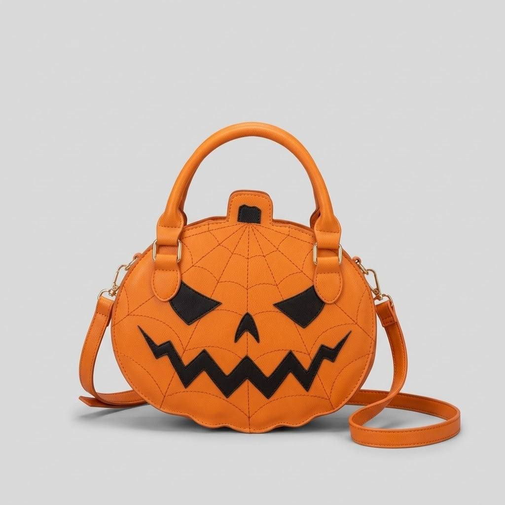 Kürbis-Handtasche aus Veganleder – Halloween-Accessoire - Handtaschen