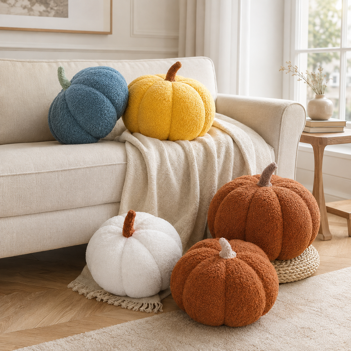 Kürbis-Plüschkissen – Weiches Deko-Kissen für Herbst und Halloween - Saisonale Dekoration – Halloween