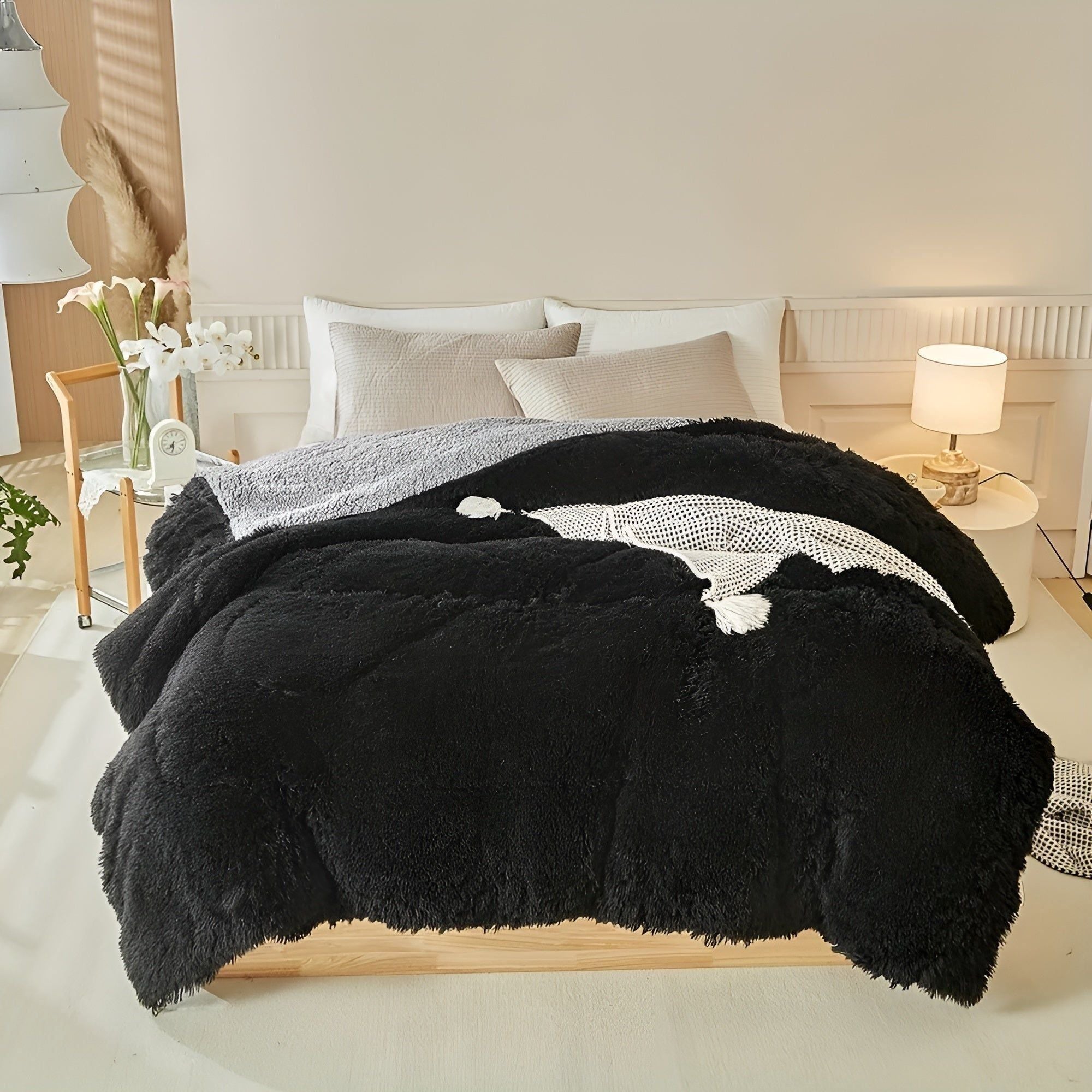 Kuscheldecke aus Plüsch – Dick Warm und Bunt | Perfekt für Sofa oder Bett - Saisonale Dekoration
