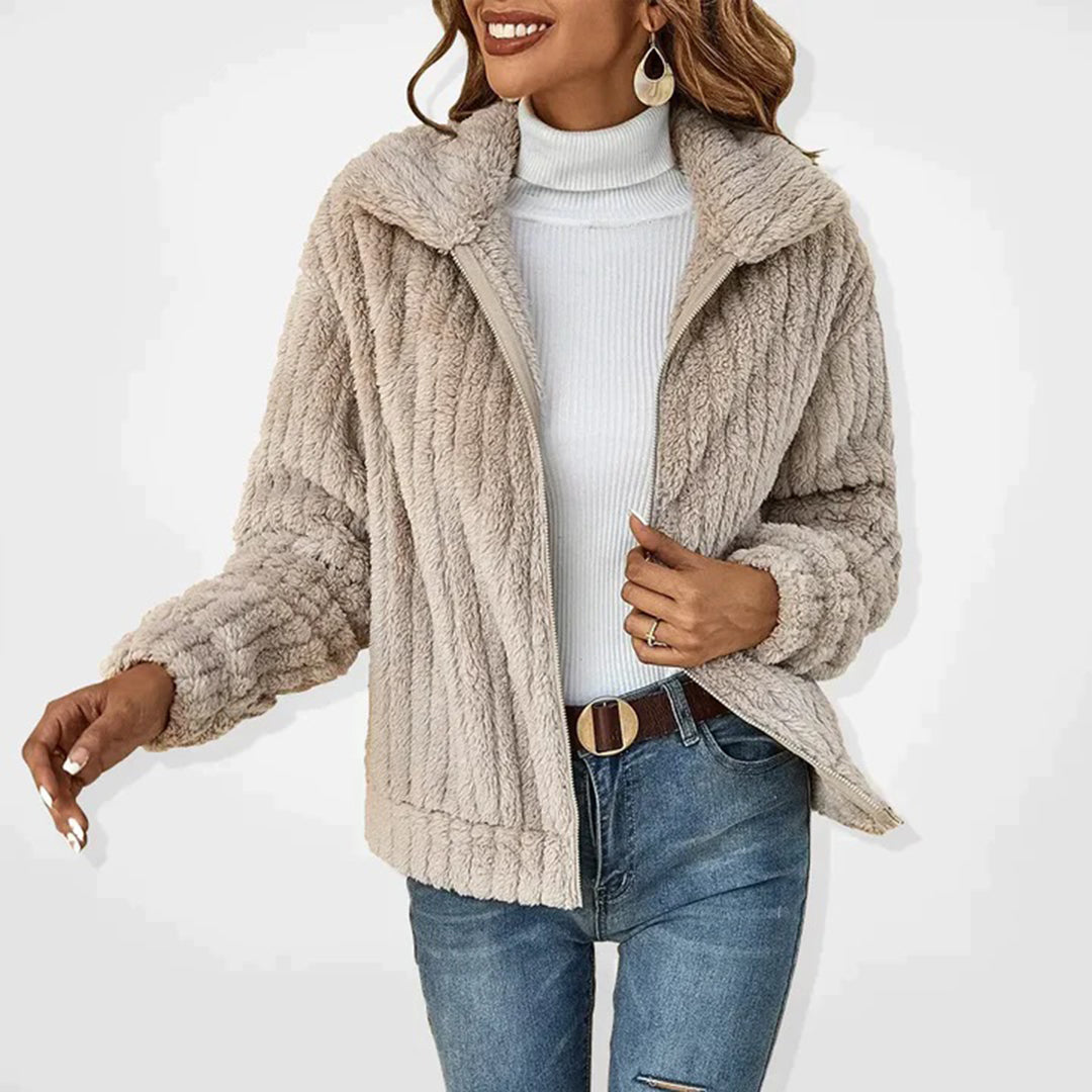 Langer Fleece-Cardigan für Damen – Warm & Elegant - Rosa / S - Cardigan