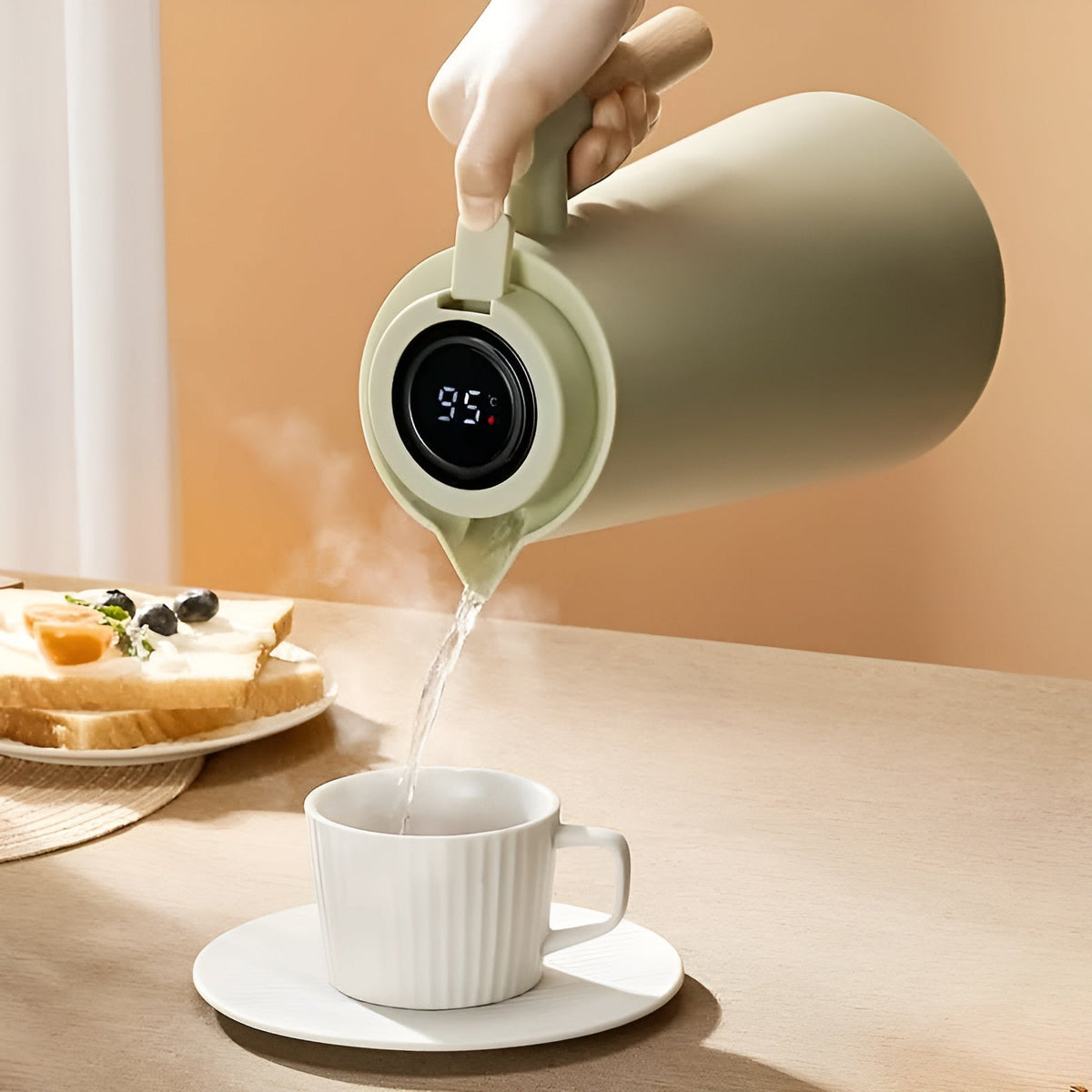 Lattea Pure Thermoskanne – Auslaufsicher Und Langlebig | Stilvolles Design Aus Edelstahl - Thermoskanne