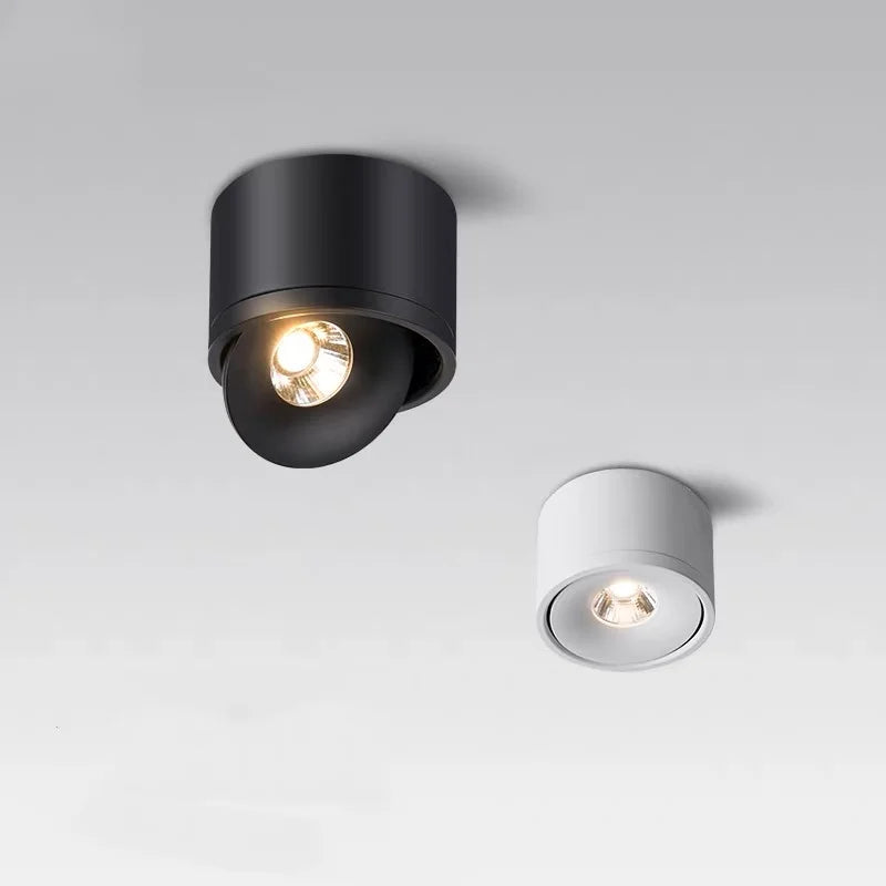 LED Aufbaustrahler dimmbar schwenkbar – Aluminium Weiß/Schwarz - Schwarz / 7,4 cm / Warmweiß - Deckenleuchte