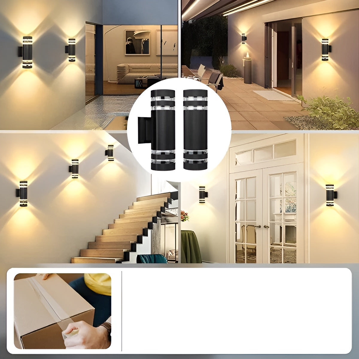 LED Außenwandleuchte – Modernes Up-&-Down-Licht | Wasserdicht für Garten & Balkon - Außenwandleuchte