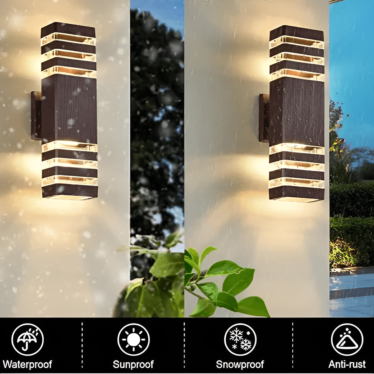 LED Außenwandleuchte – Modernes Up-&-Down-Licht | Wasserdicht für Garten & Balkon - Außenwandleuchte