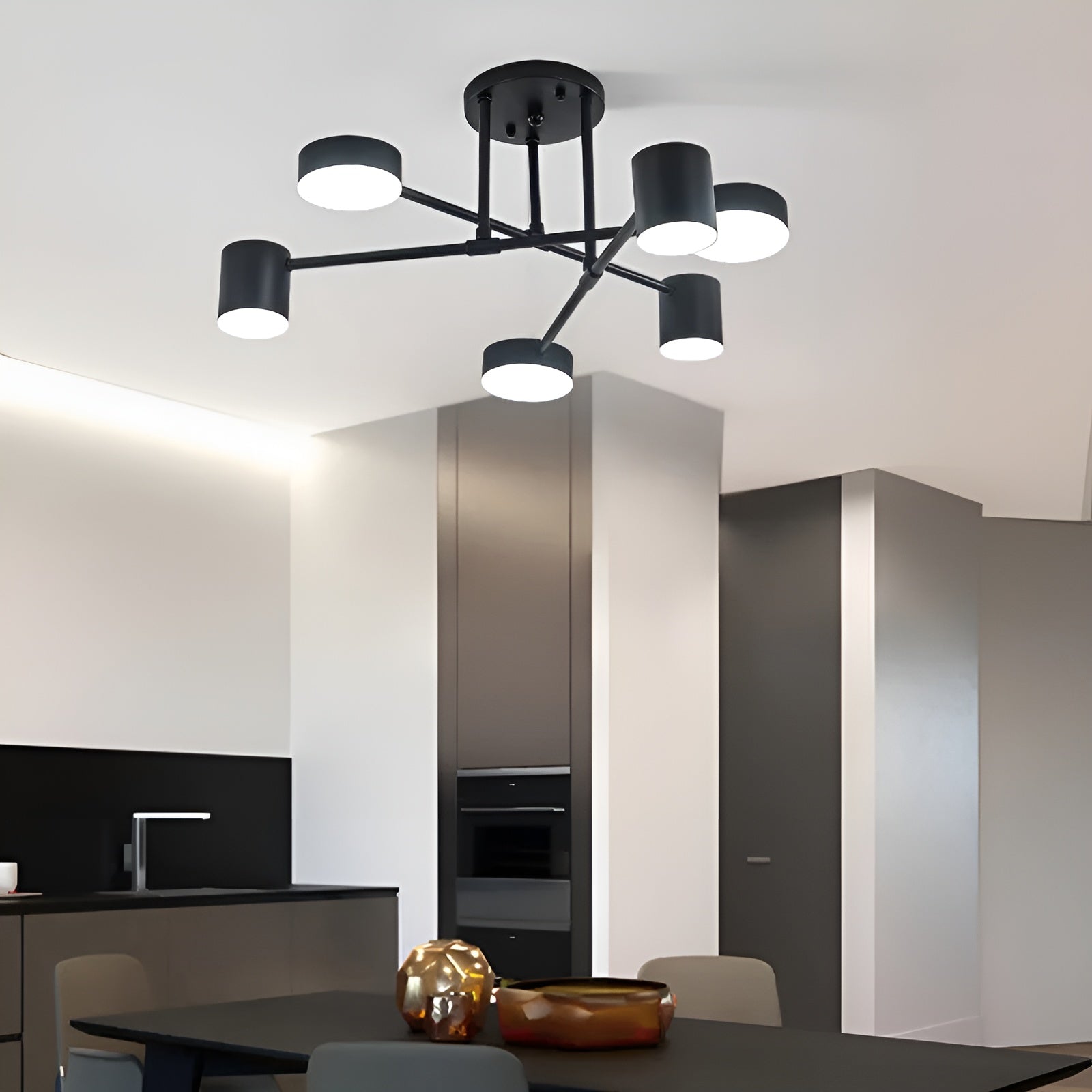 LED-Deckenleuchte mit 6 Armen – Modernes Design & Helles Licht | Perfekt für Wohnräume - Deckenleuchte