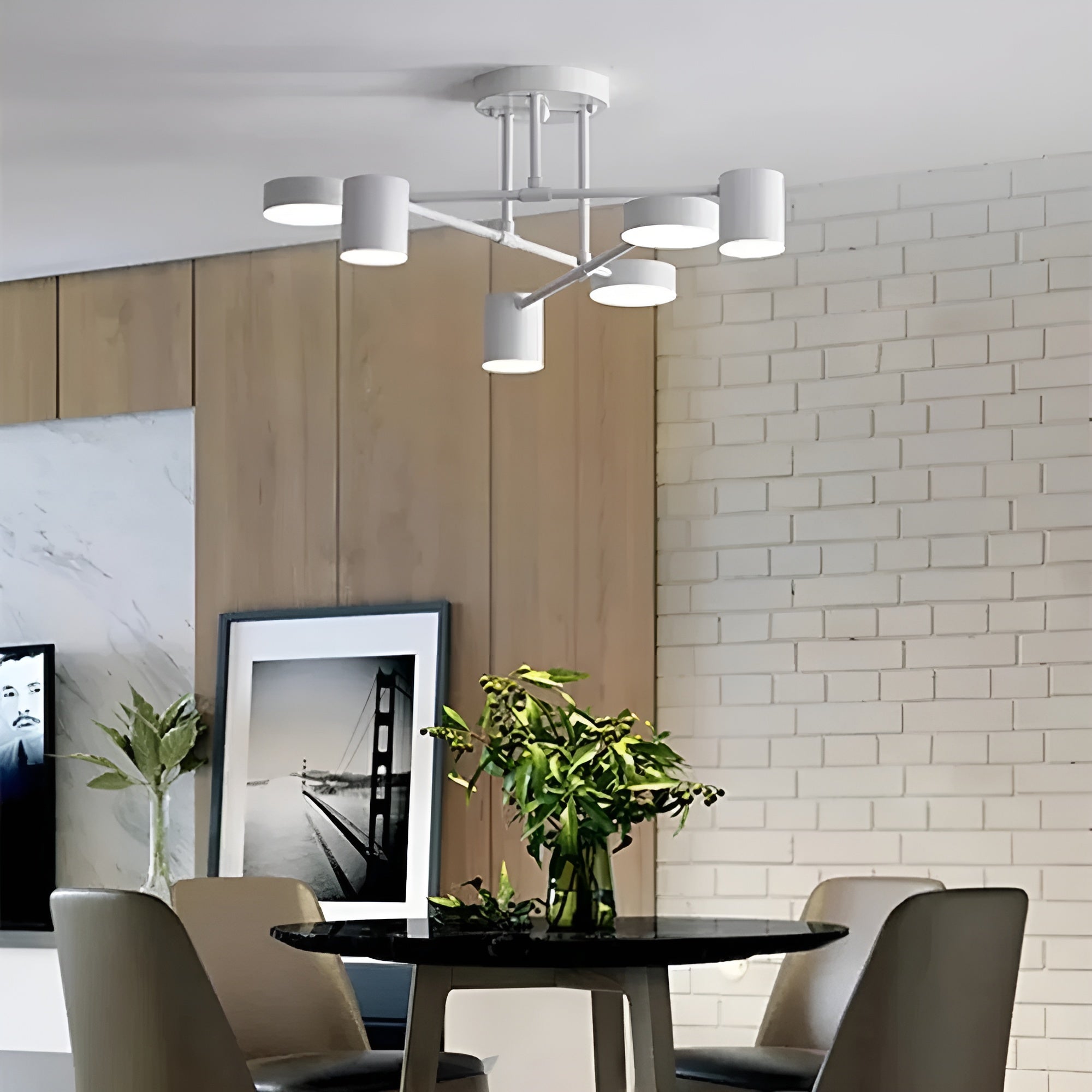 LED-Deckenleuchte mit 6 Armen – Modernes Design & Helles Licht | Perfekt für Wohnräume - Warmes Licht / Weiß