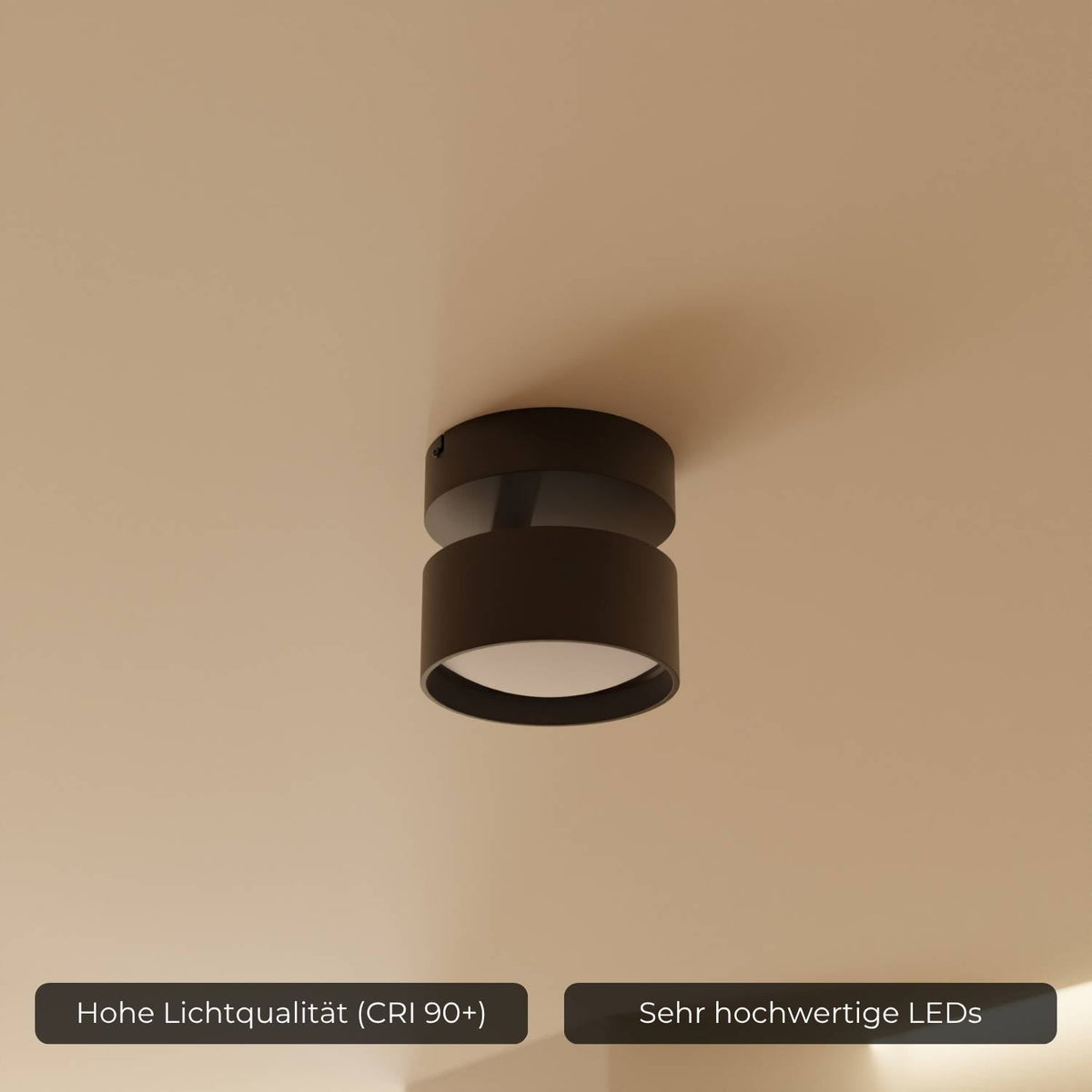 LED Deckenleuchte Zylinder Up-Down-Light Aluminium Schwarz - Deckenleuchten