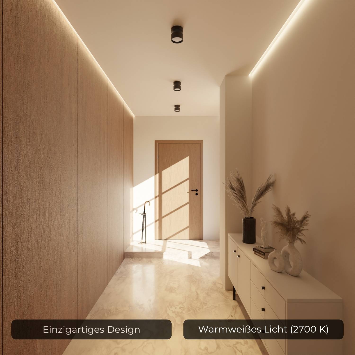 LED Deckenleuchte Zylinder Up-Down-Light Aluminium Schwarz - Deckenleuchten