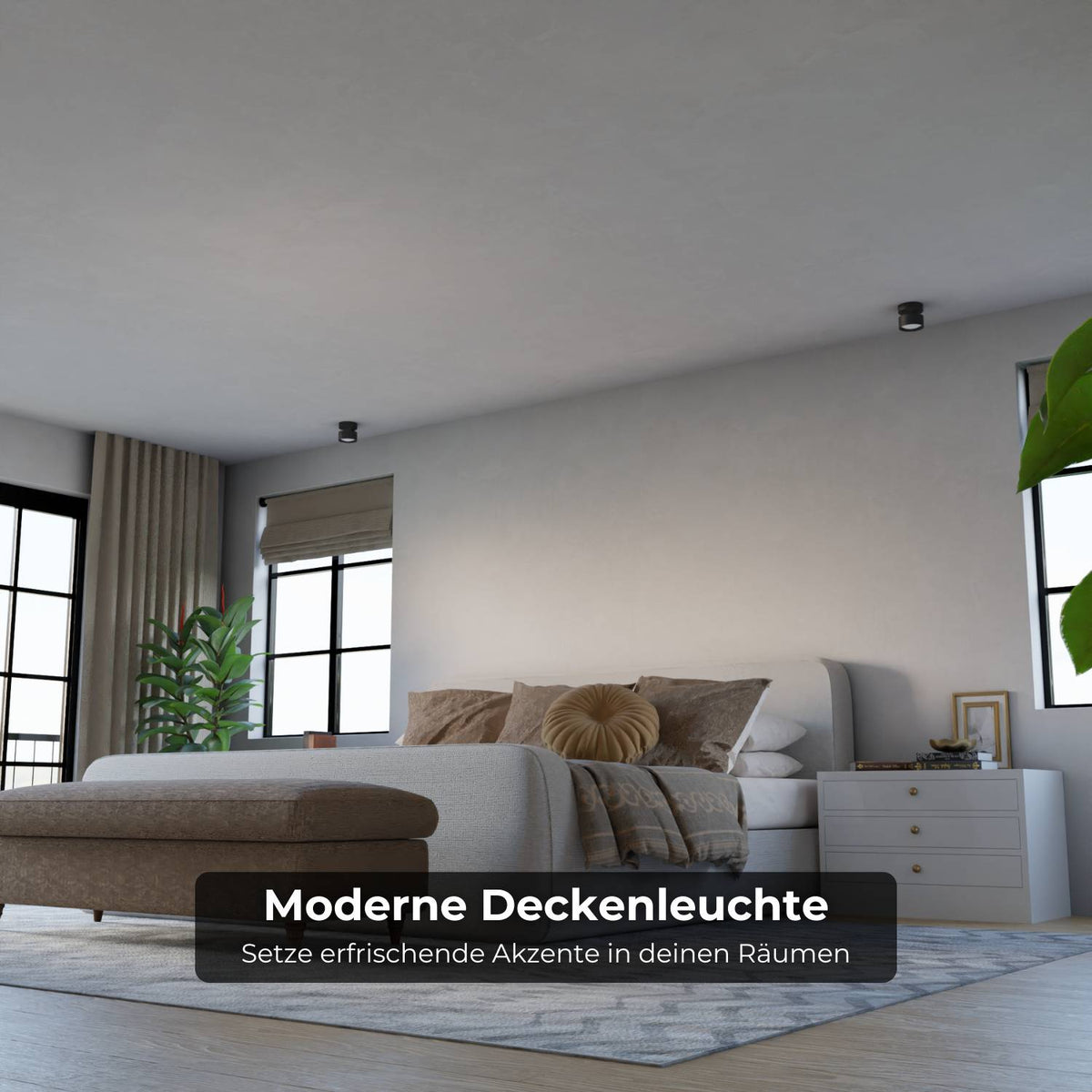 LED Deckenleuchte Zylinder Up-Down-Light Aluminium Schwarz - Deckenleuchten