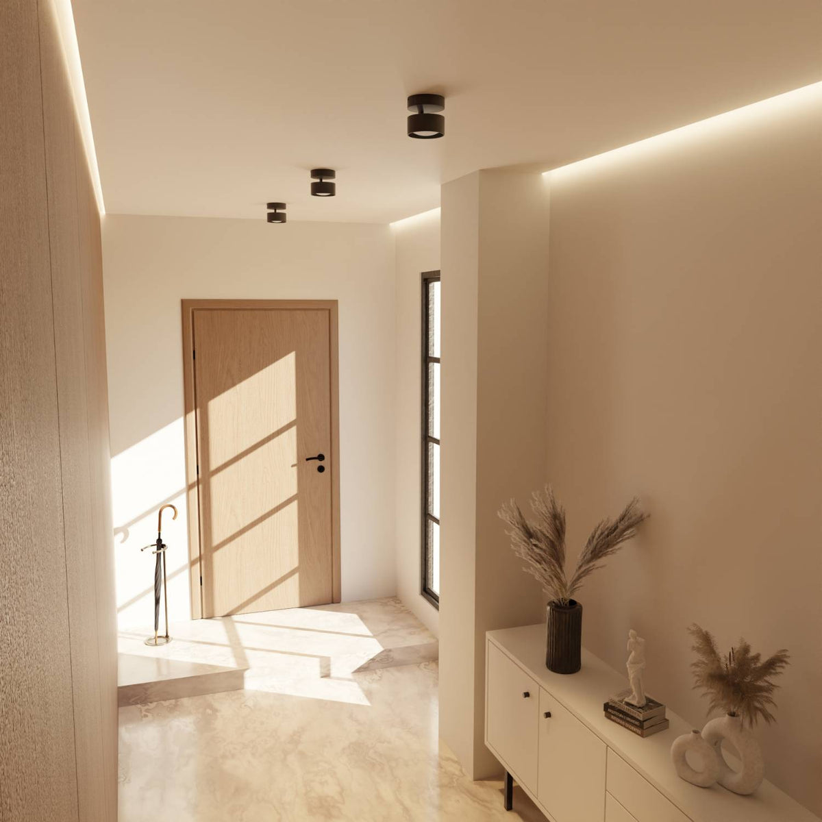 LED Deckenleuchte Zylinder Up-Down-Light Aluminium Schwarz - Deckenleuchten