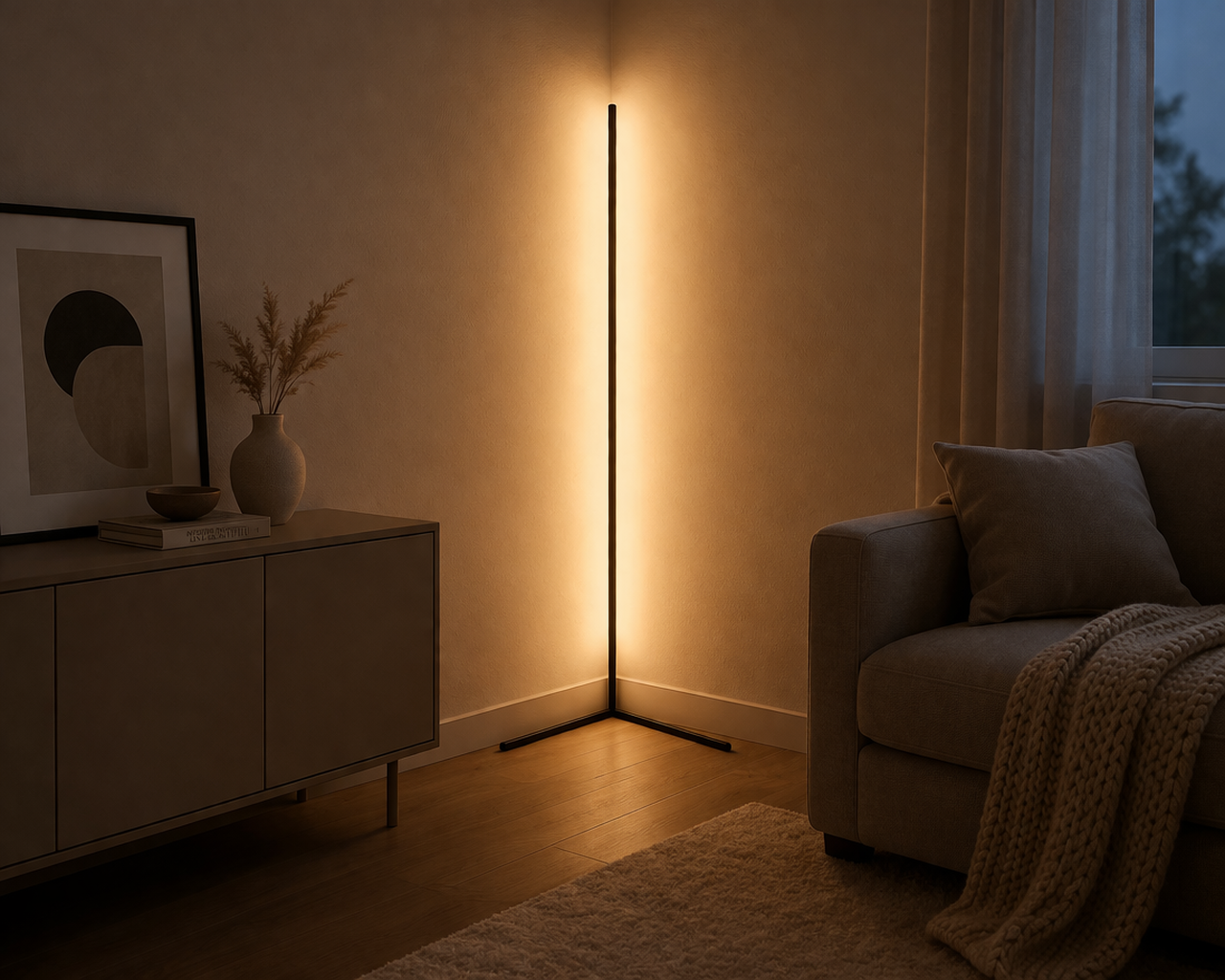LED Eck-Stehlampe – Dimmbar mit Fernbedienung | Modernes Design & indirektes Licht - Stehlampe