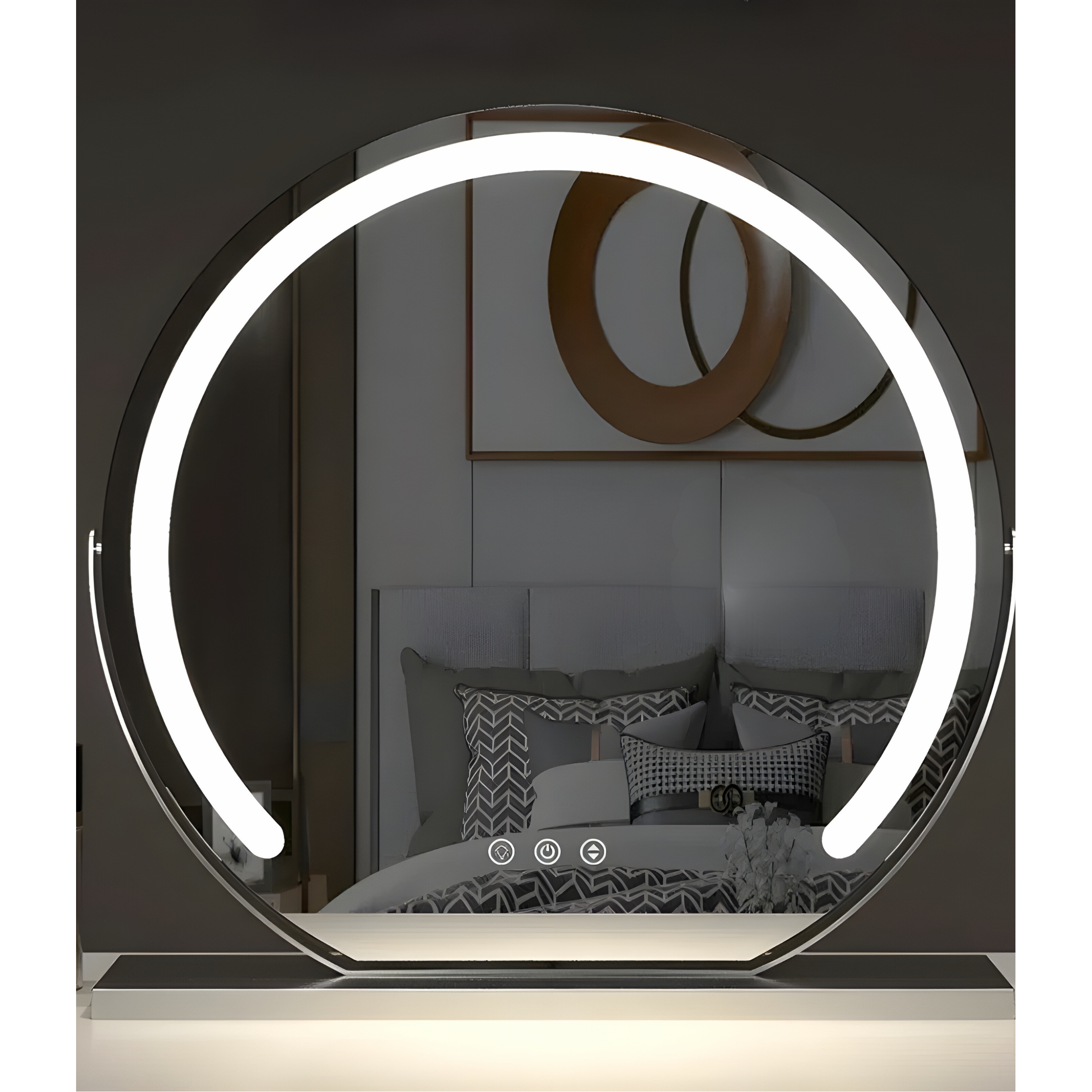 LED-Kosmetikspiegel – Dimmbares Licht für Schlafzimmer & Schminktisch - Schwarz / 30cm - Spiegel
