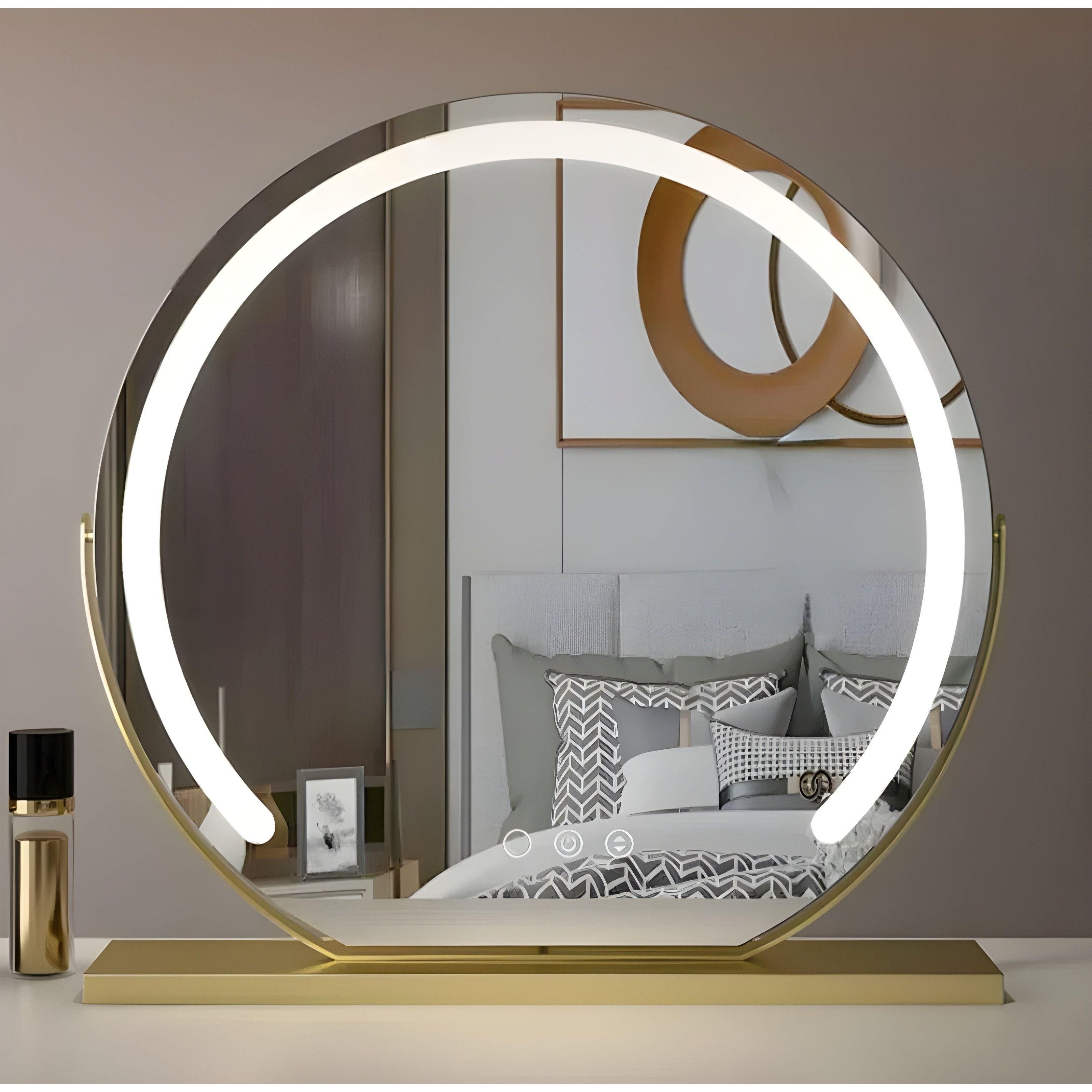 LED-Kosmetikspiegel – Dimmbares Licht für Schlafzimmer & Schminktisch - Gold / 30cm - Spiegel